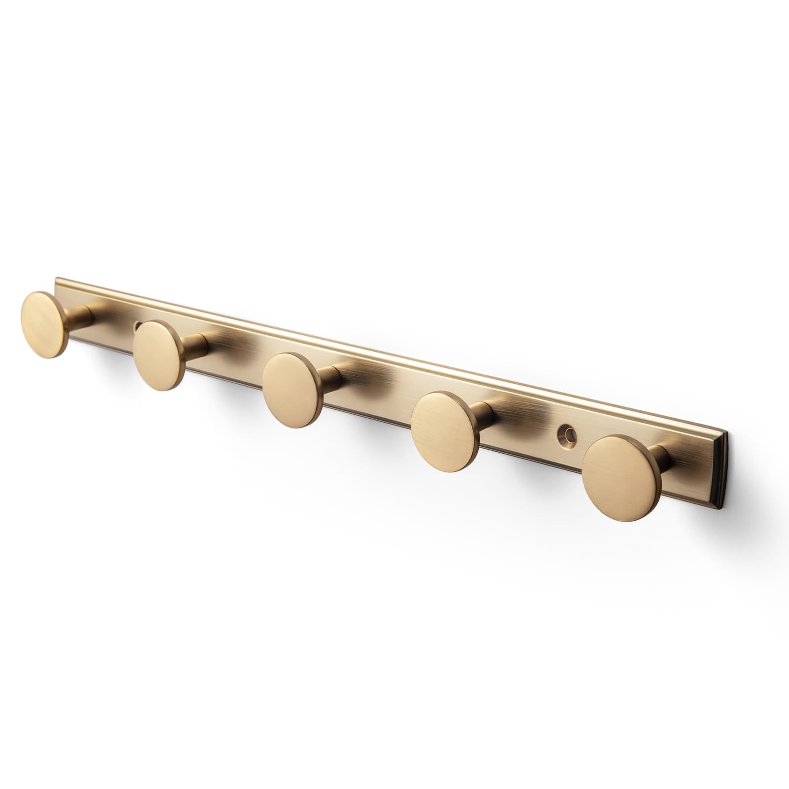 Goo-Ki Champagne Bronze / H011 / 5 Retro Zinc Alloy Multi-Hook Coat Rail, Heavy-Duty Round Knob Wall Hanger for Clothes, Hats, Towels, Ideal for Hallway & Closet