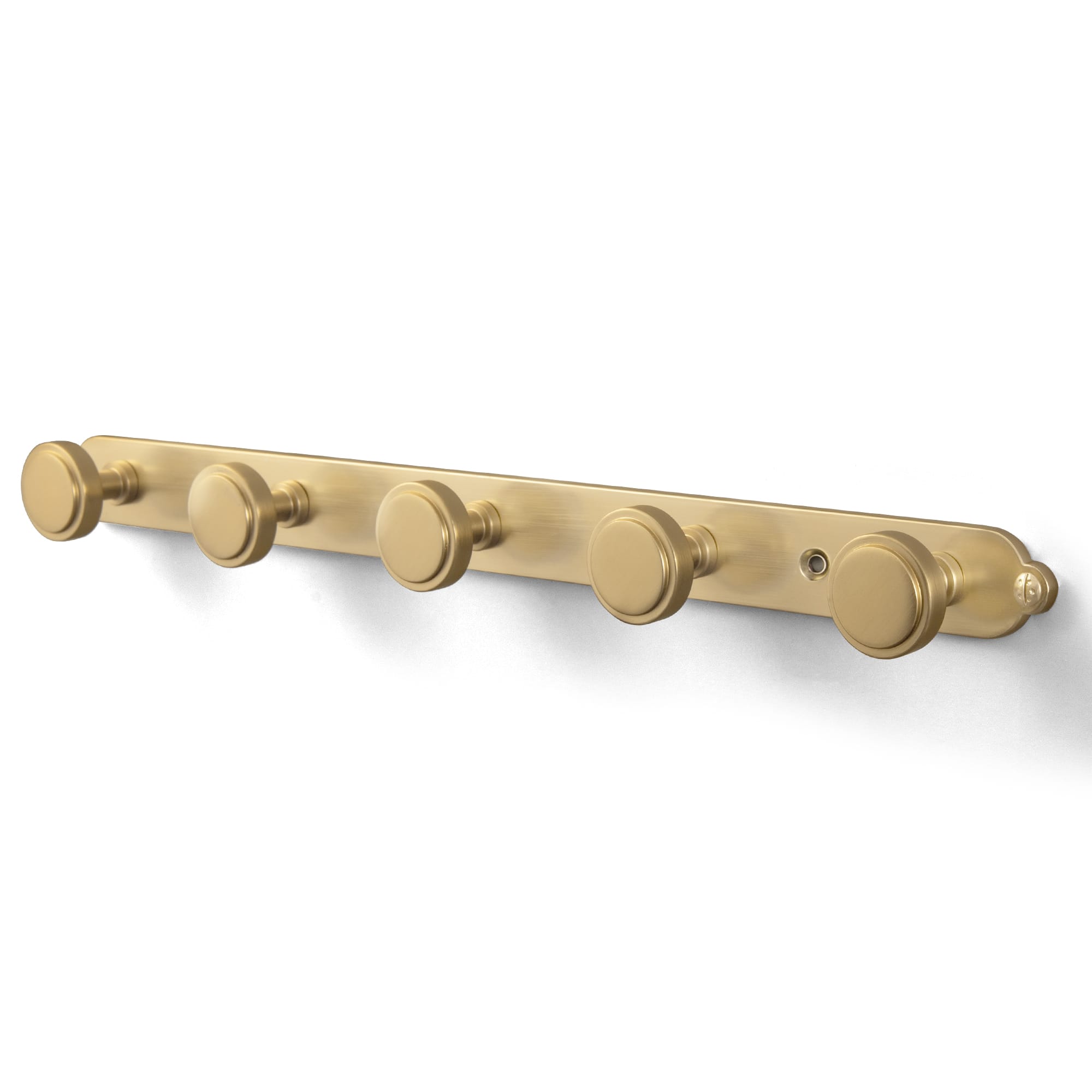 Goo-Ki Champagne Bronze / H013 / 5 Minimalist Round Knob Zinc Alloy Coat Hook Rail, Wall Mounted Robe Hanger for Coats, Towels & Accessories