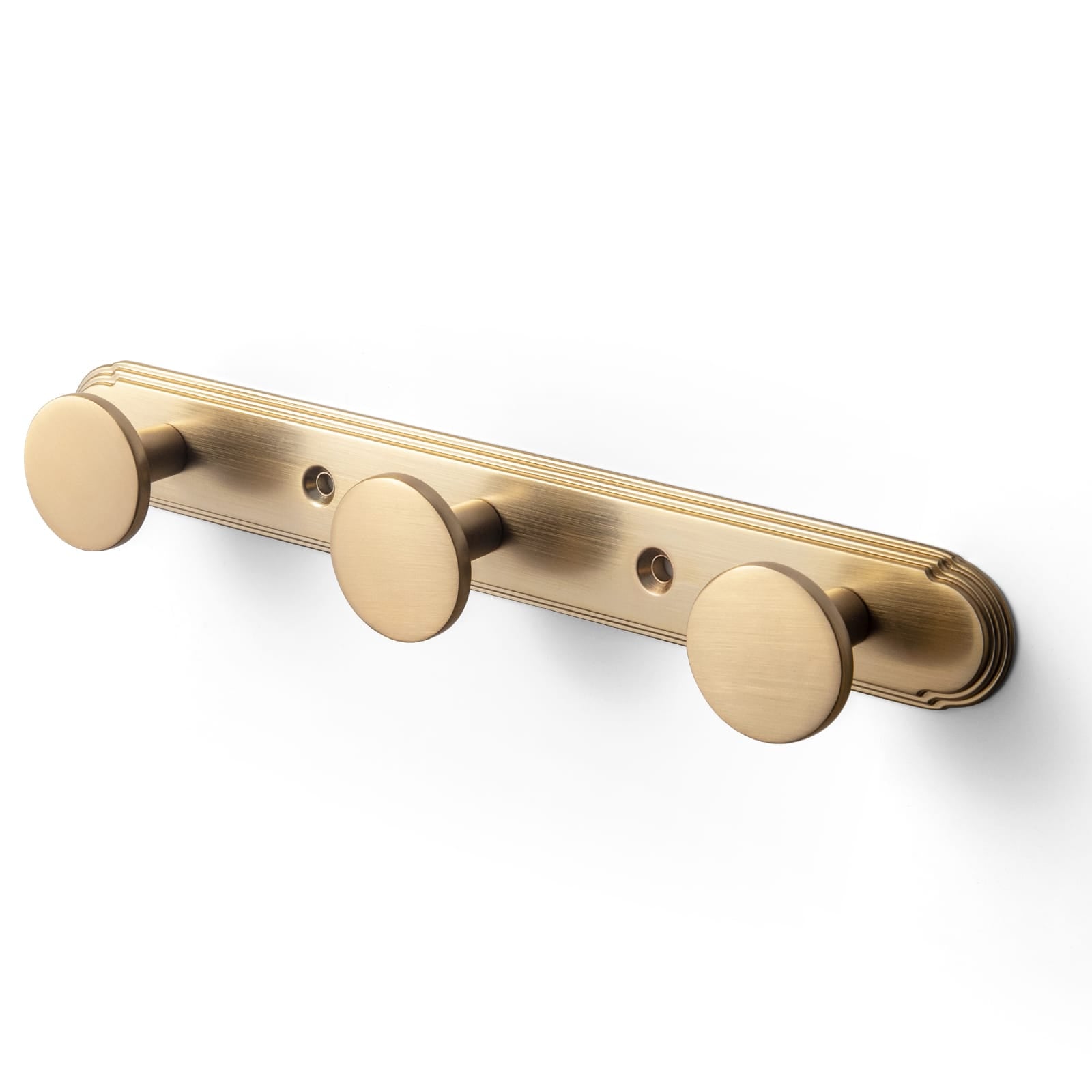 Goo-Ki Champagne Bronze / H014 / 3 Retro Zinc Alloy Multi-Hook Coat Rail, Heavy-Duty Round Knob Wall Hanger for Clothes, Hats, Towels, Ideal for Hallway & Closet