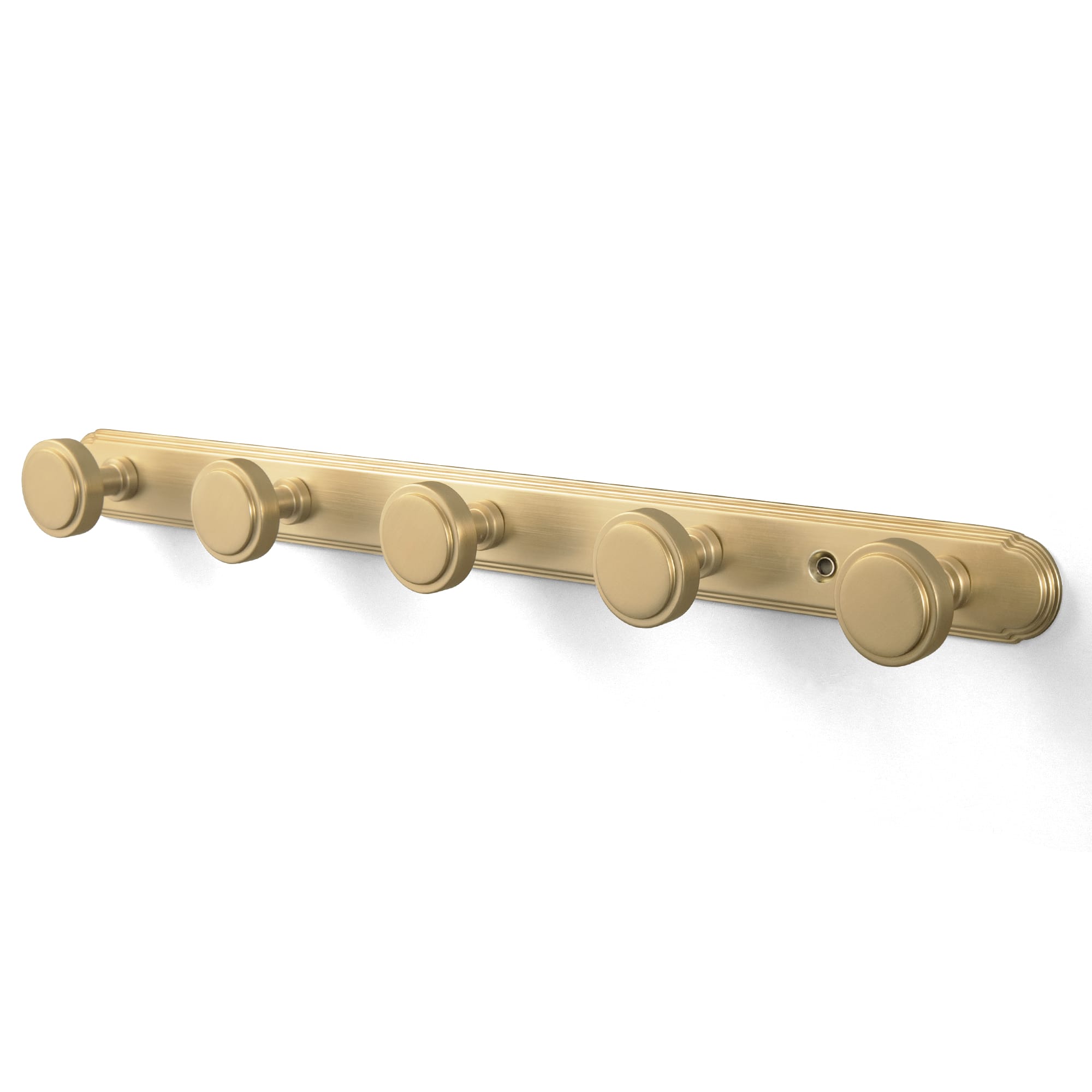 Goo-Ki Champagne Bronze / H014 / 5 Minimalist Round Knob Zinc Alloy Coat Hook Rail, Wall Mounted Robe Hanger for Coats, Towels & Accessories