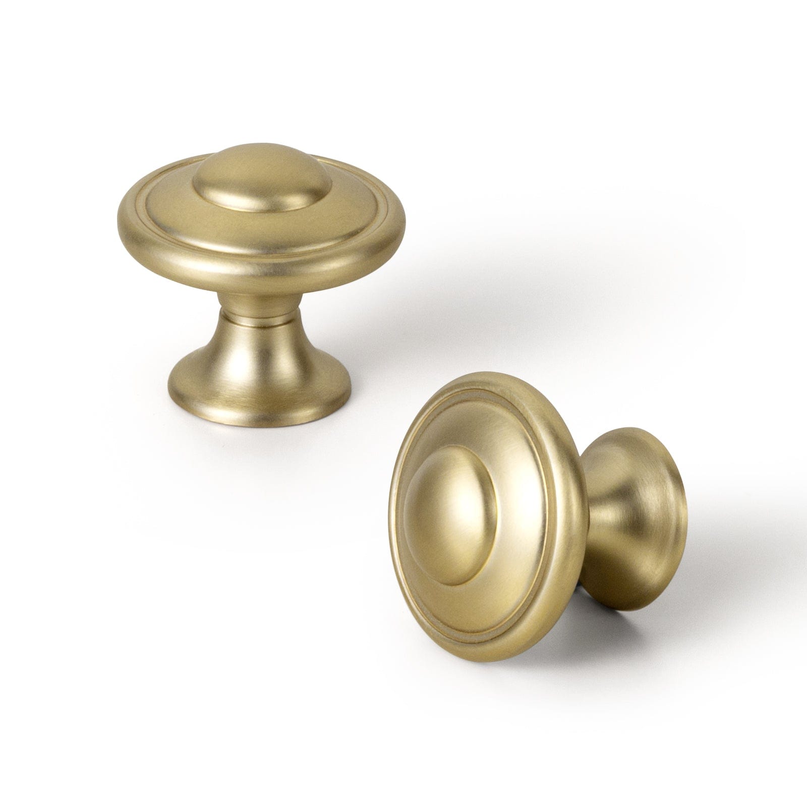 Goo-Ki Champagne Bronze / Knob / 12 Pack Vintage Decorative Cabinet Knobs with Layered Concentric Ring Design for Classic Kitchen Drawer