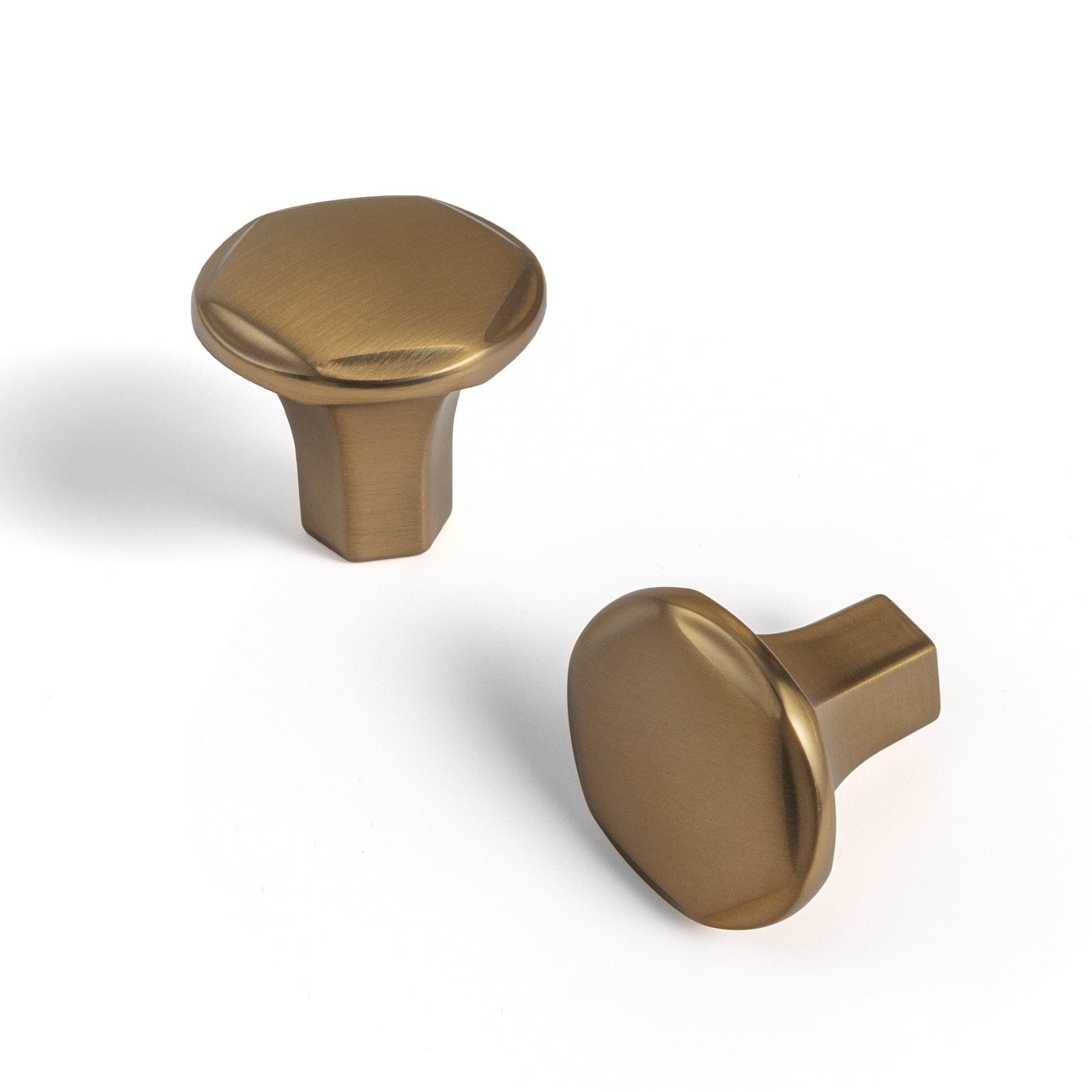 Goo-Ki Champagne Bronze / Knob / 6 Pack Large Base Cabinet Handle Angled Bronze Drawer Pulls