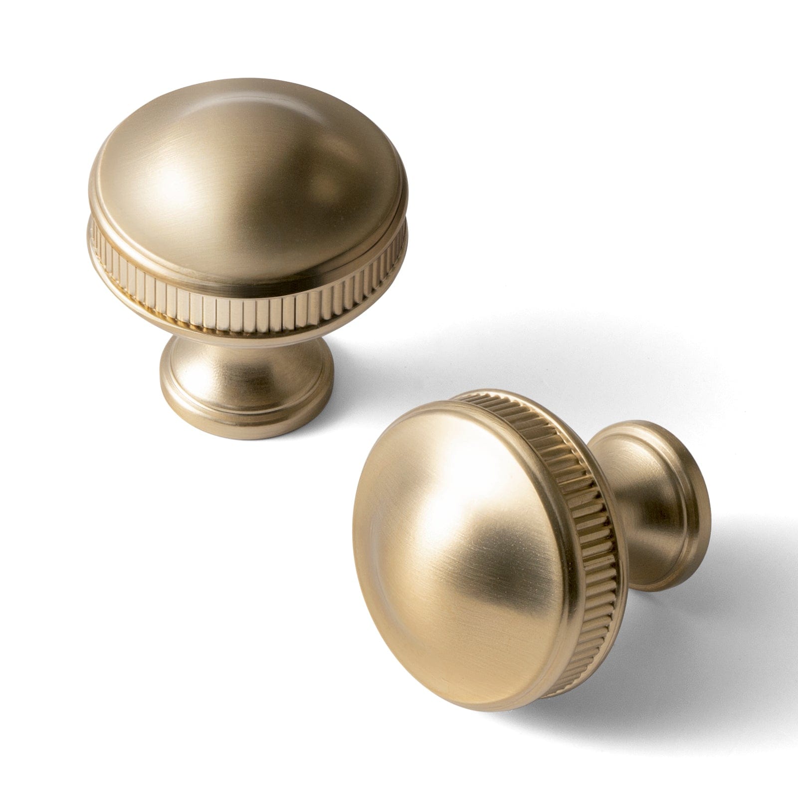 Goo-Ki Champagne Bronze / Knob / 6 Pack Retro Ribbed - Banded Domed Zinc Alloy Furniture Knobs