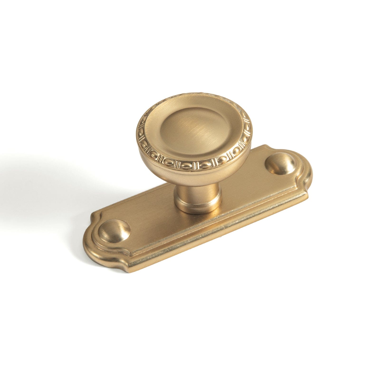 Goo-Ki Champagne Bronze / Knob with Back Plate C / 6 Pack Classic Round Cabinet Knobs Elegant Decorative Drawer Knobs with Ornate Edging