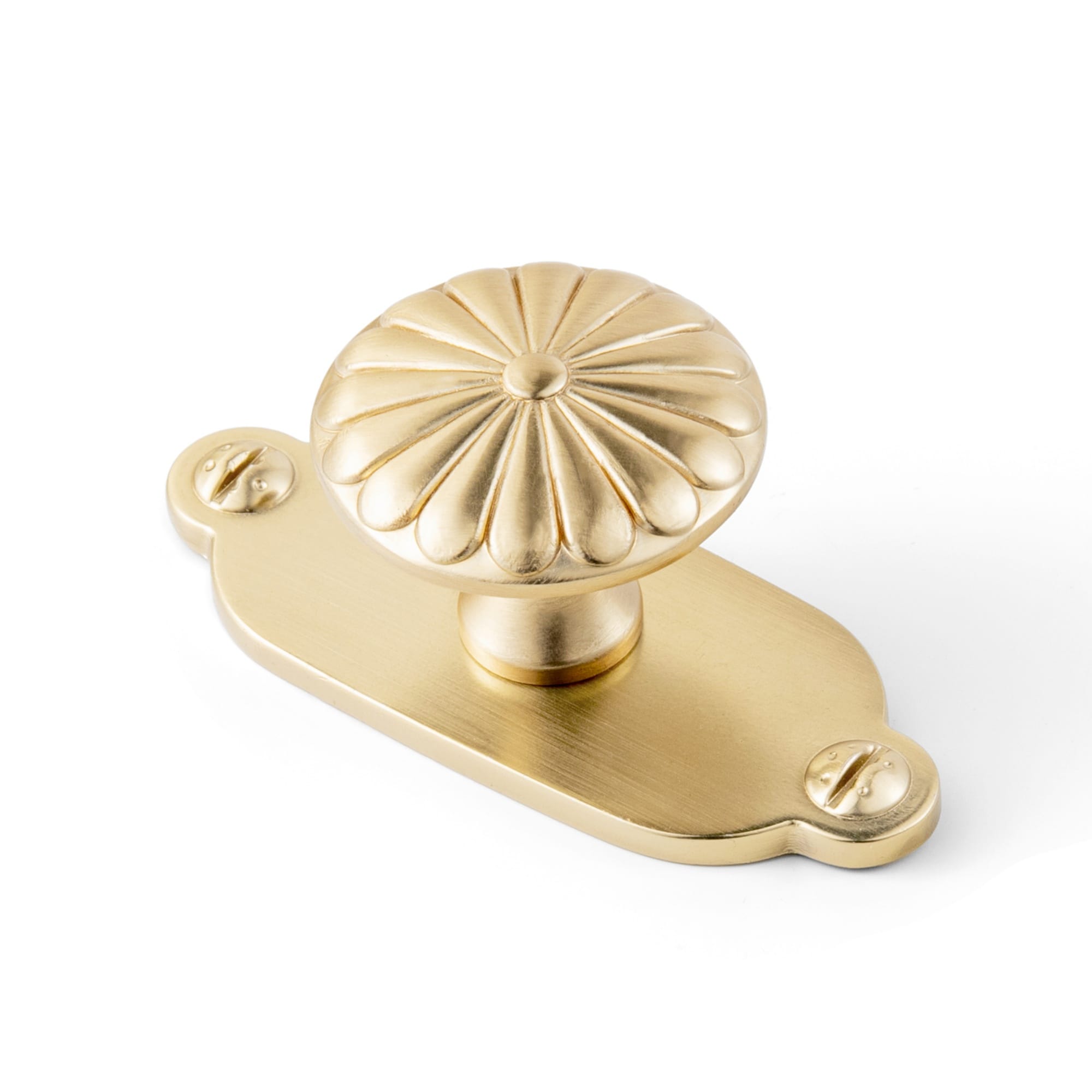 Goo-Ki Champagne Bronze / Knob with Back Plate G013 / 6 Pack Chrysanthemum Pattern Embossed Cabinet Knobs Distressed Zinc Alloy Furniture Hardware