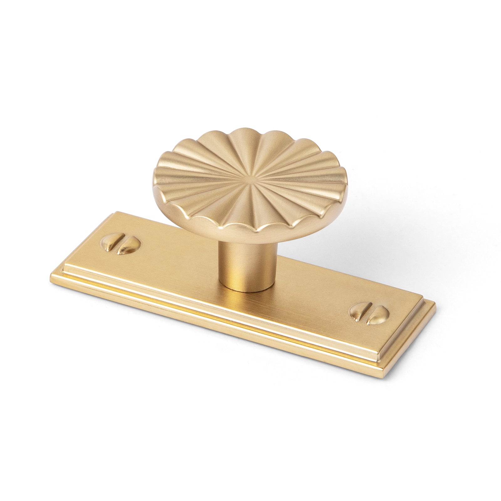 Goo-Ki Champagne Bronze / Knob with Back Plate G015 / 6 Pack Semicircular Antique Brass Cabinet Pulls Half Moon Shaped Bin Cup Drawer Pull