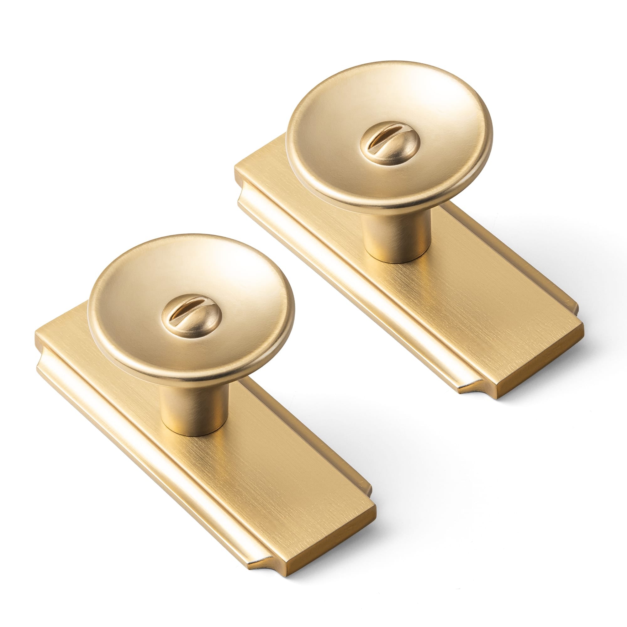 Goo-Ki Champagne Bronze / Knob with Back Plate G020 / 6 Pack Vintage Bronze Drawer Knob with Back Plate Kitchen Cabinet Hardware
