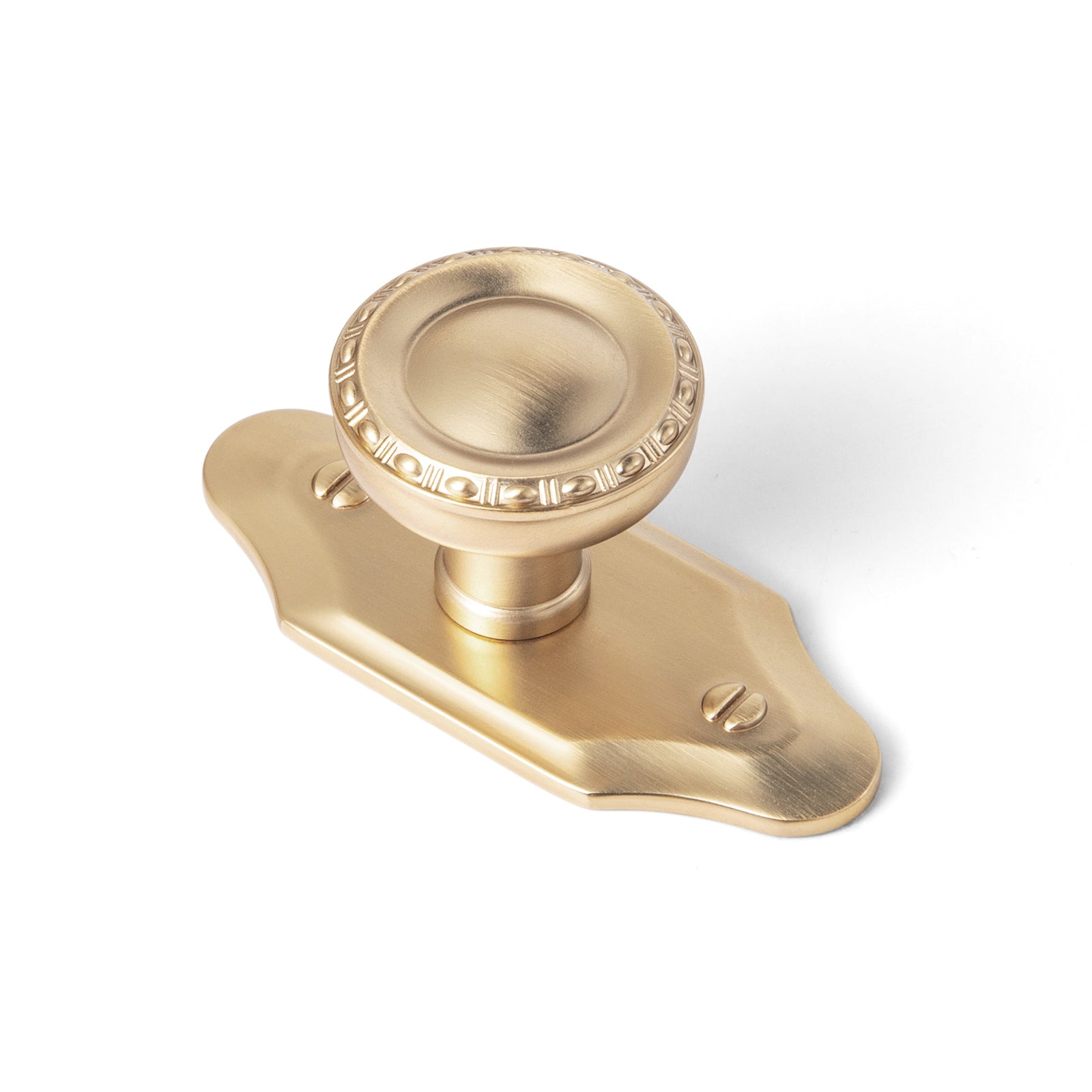 Goo-Ki Champagne Bronze / Knob with Back Plate G023 / 6 Pack Classic Round Cabinet Knobs Elegant Decorative Drawer Knobs with Ornate Edging