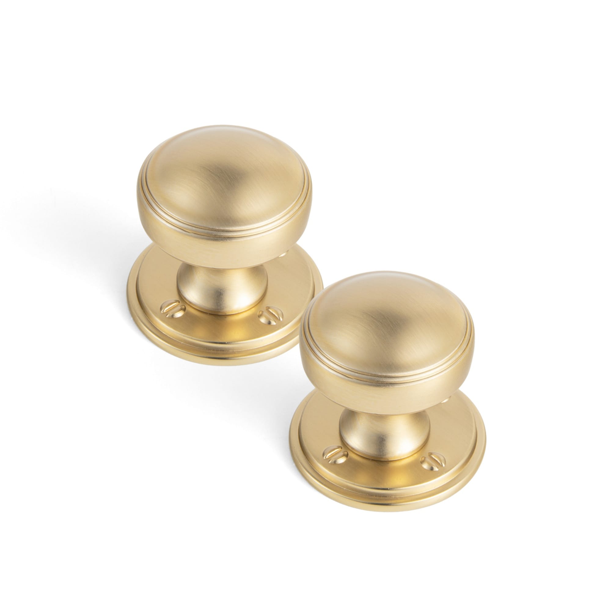 Goo-Ki Champagne Bronze / Knob with Back Plate Round G015 / 6 Pack Ring-Lined Round Dome Cabinet Hardware Zinc Alloy Ball-Shaped Cabinet Knobs