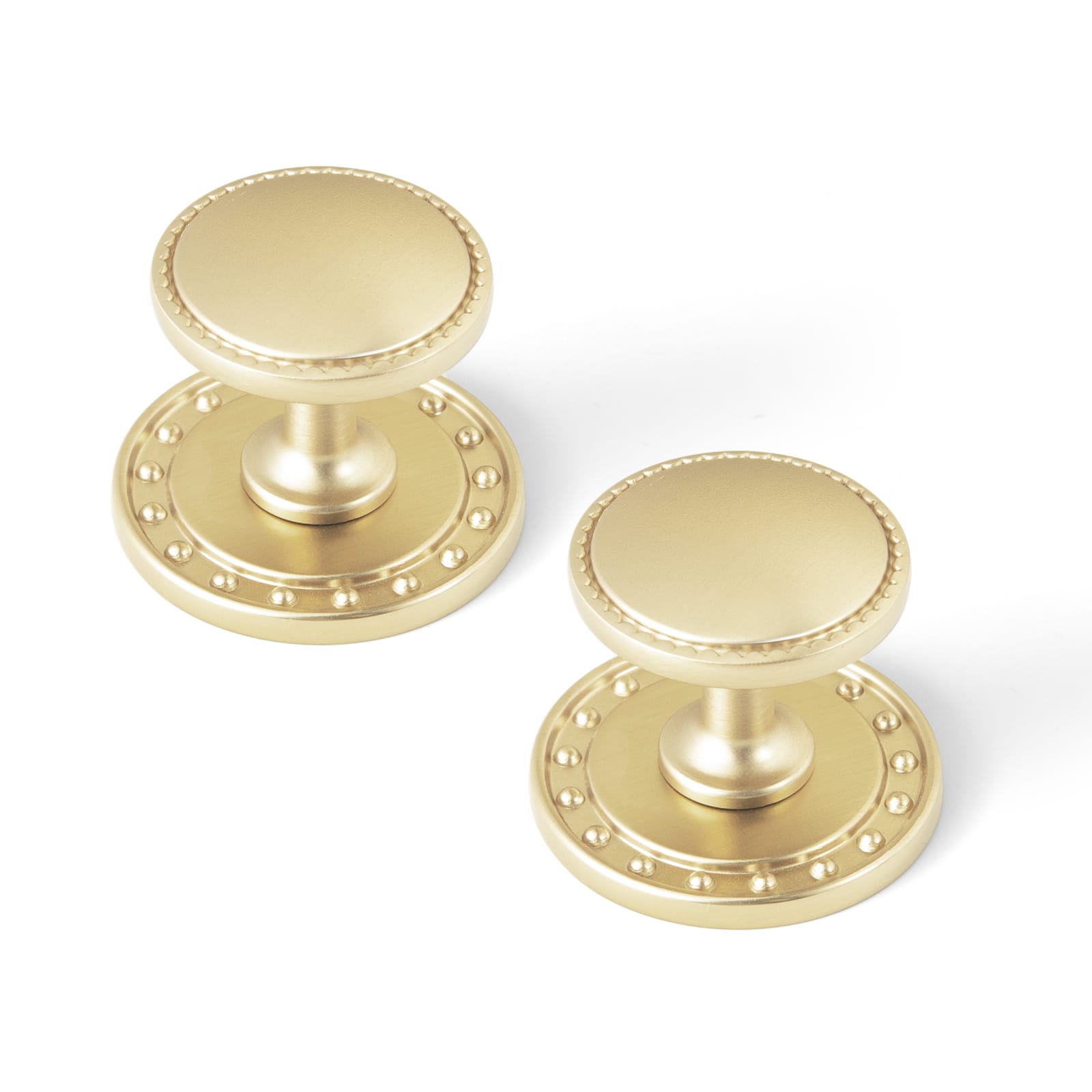 Goo-Ki Champagne Bronze / Knob with Back Plate Round G018 / 6 Pack Classic Round Design Cabinet Knobs with Toothed Rim for Kitchen Drawers