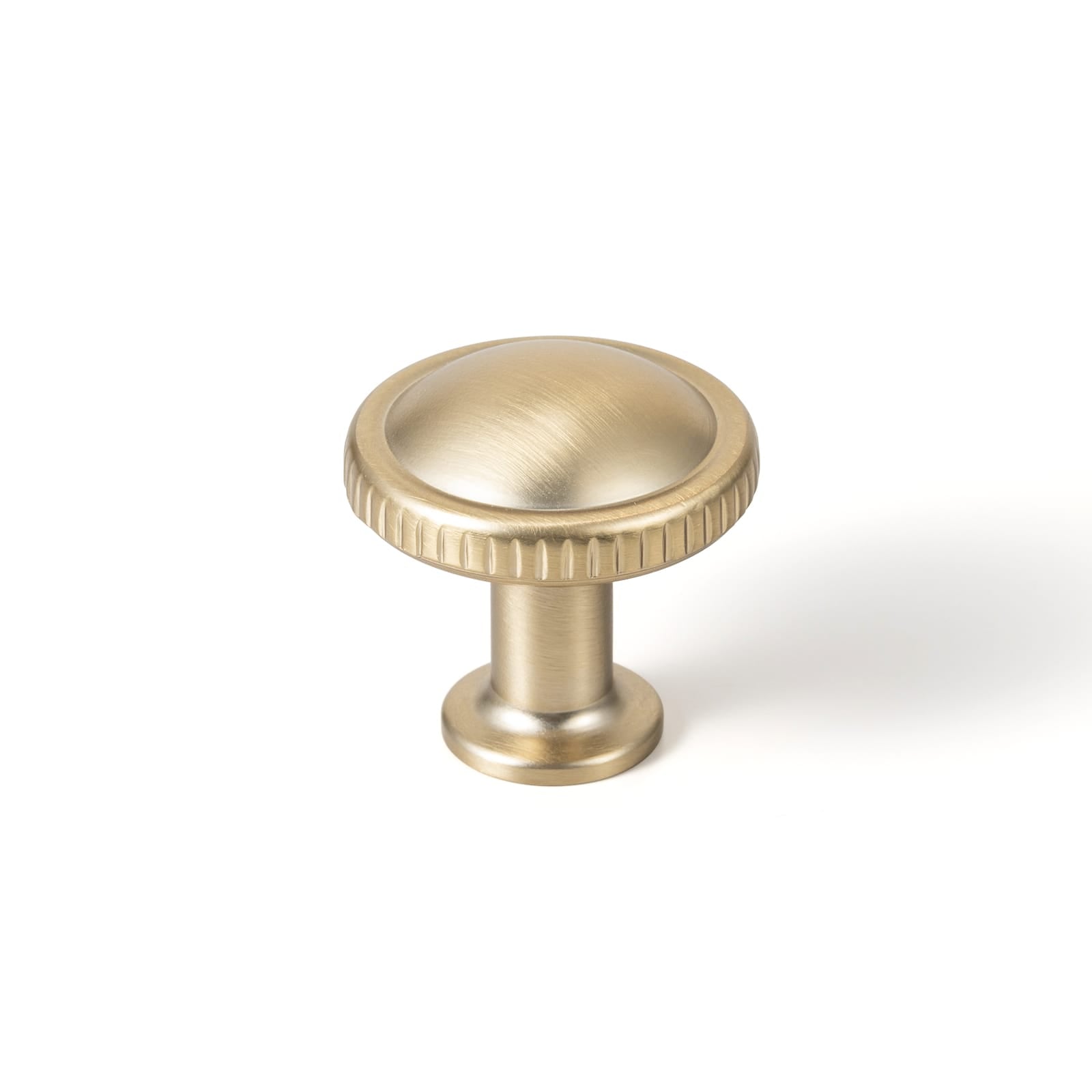 Goo-Ki Champagne Bronze / No Back Plate / 6 Pack Knurled Rim Round Cabinet Knobs, Solid Zinc Alloy Mushroom Drawer Knob for Cabinet Doors, Chest of Drawers