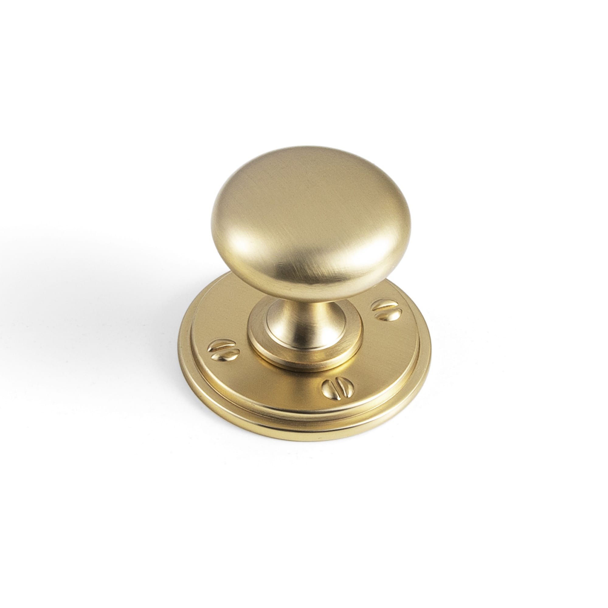 Goo-Ki Champagne Bronze / Round G015 / Standard 6 Pack Antique Brass Zinc Alloy Cabinet Knob with Back Plate Single Hole Center Cabinet Hardware for Bedroom Kitchen