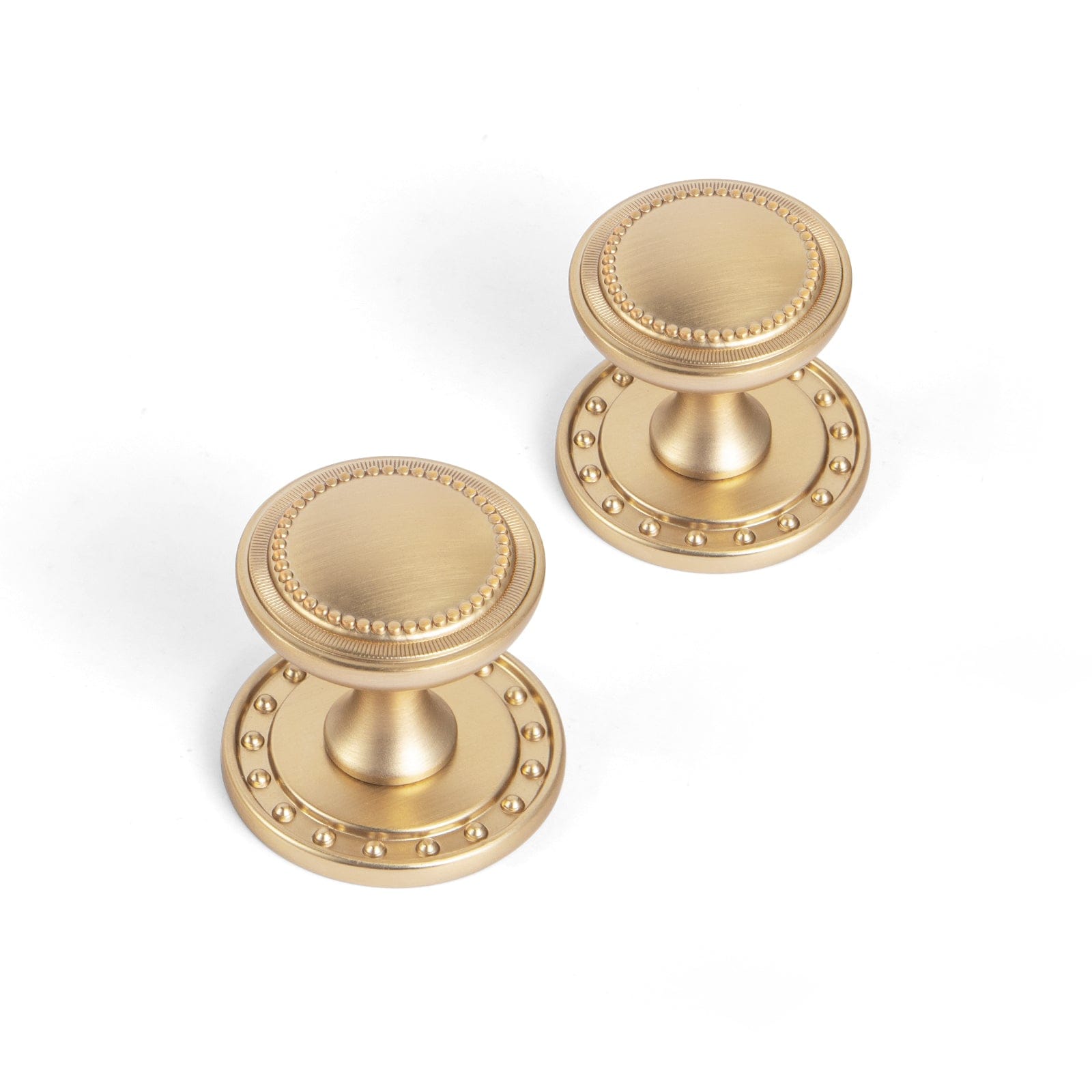 Goo-Ki Champagne Bronze / Round G018 / 6 Pack Antique Brass Zinc Alloy Cabinet Knob with Delicate Decorative Back Plate Set