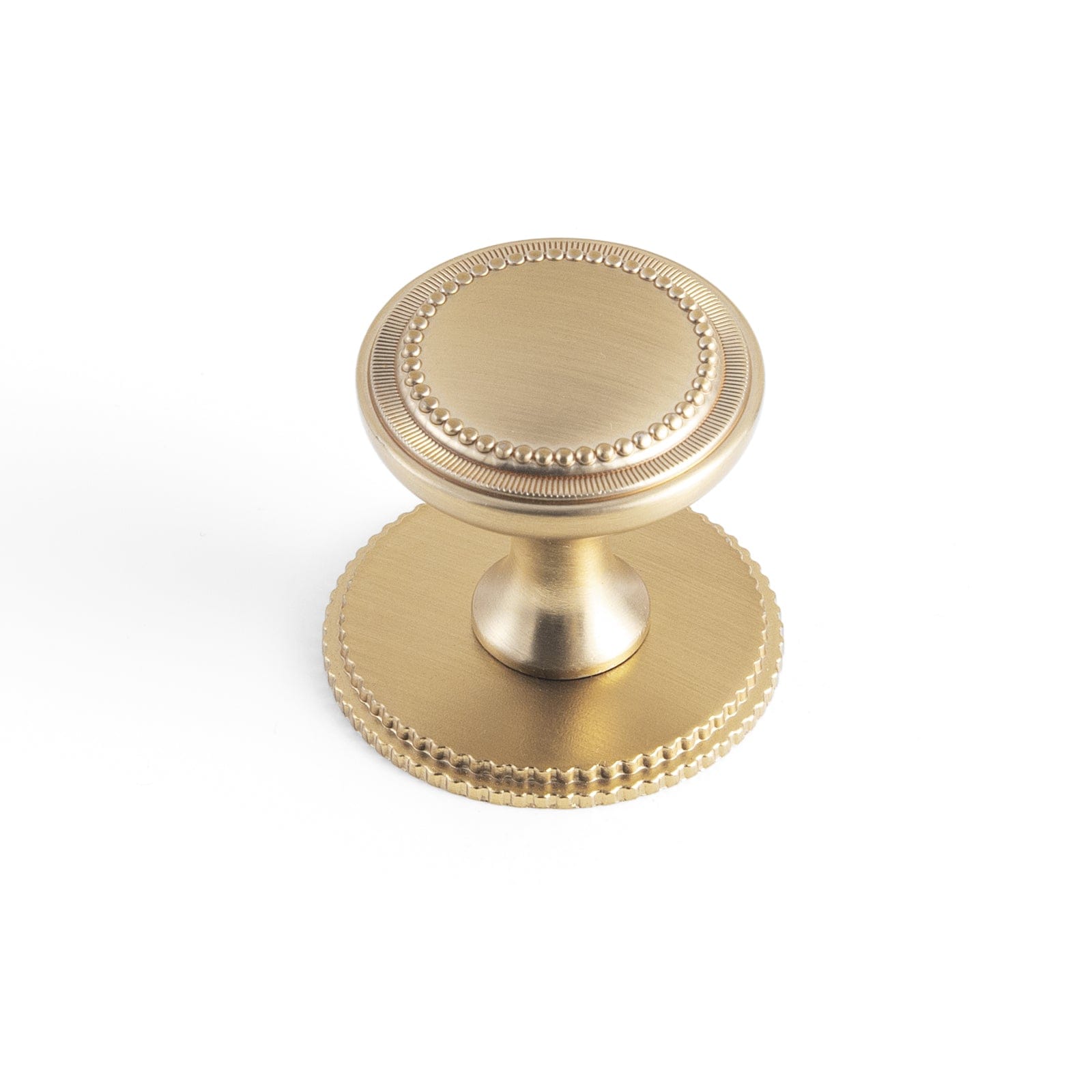 Goo-Ki Champagne Bronze / Round G019 / 6 Pack Antique Brass Zinc Alloy Cabinet Knob with Delicate Decorative Back Plate Set
