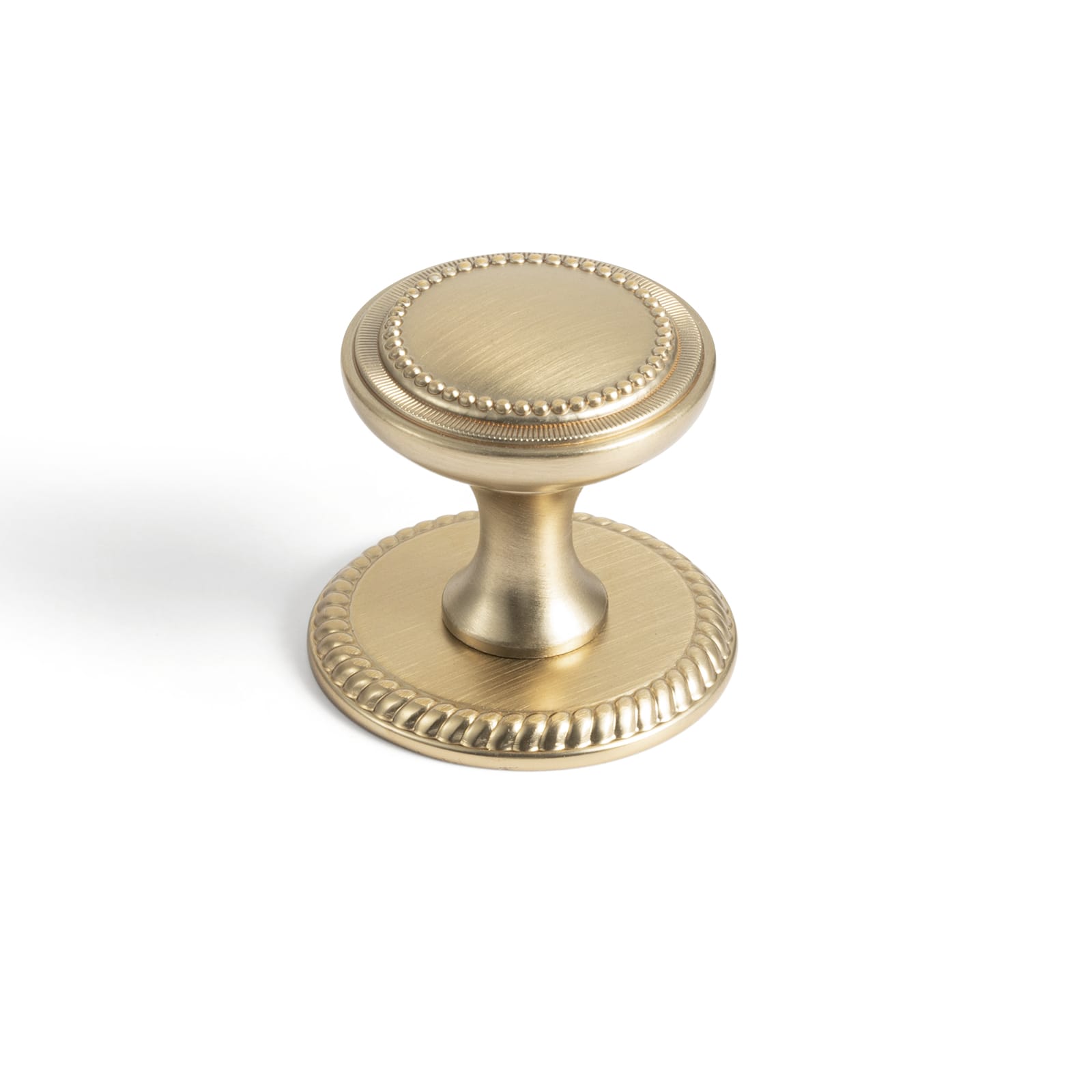 Goo-Ki Champagne Bronze / Round G027 / 6 Pack Antique Brass Zinc Alloy Cabinet Knob with Delicate Decorative Back Plate Set