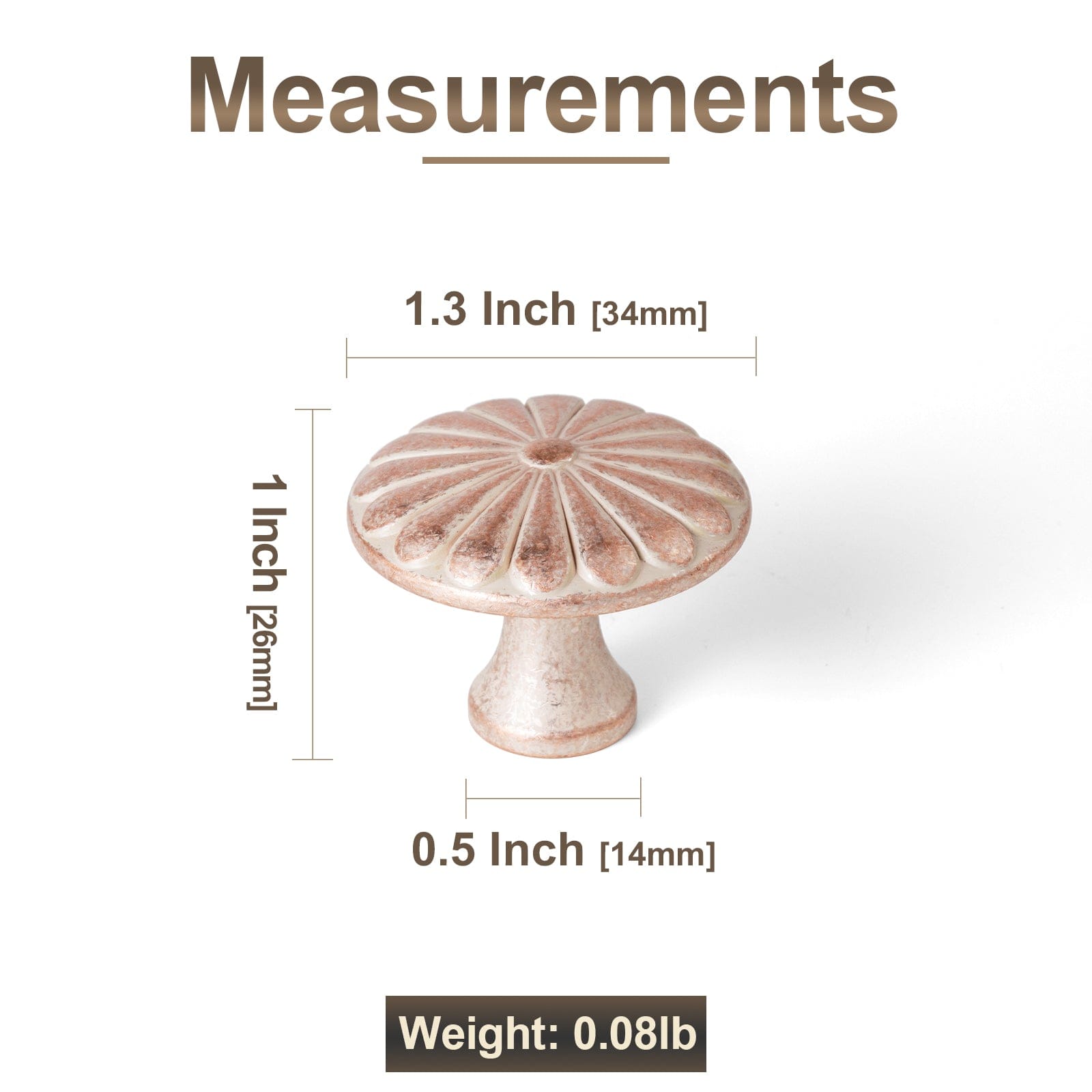 Goo-Ki Chrysanthemum Pattern Embossed Cabinet Knobs Distressed Zinc Alloy Furniture Hardware