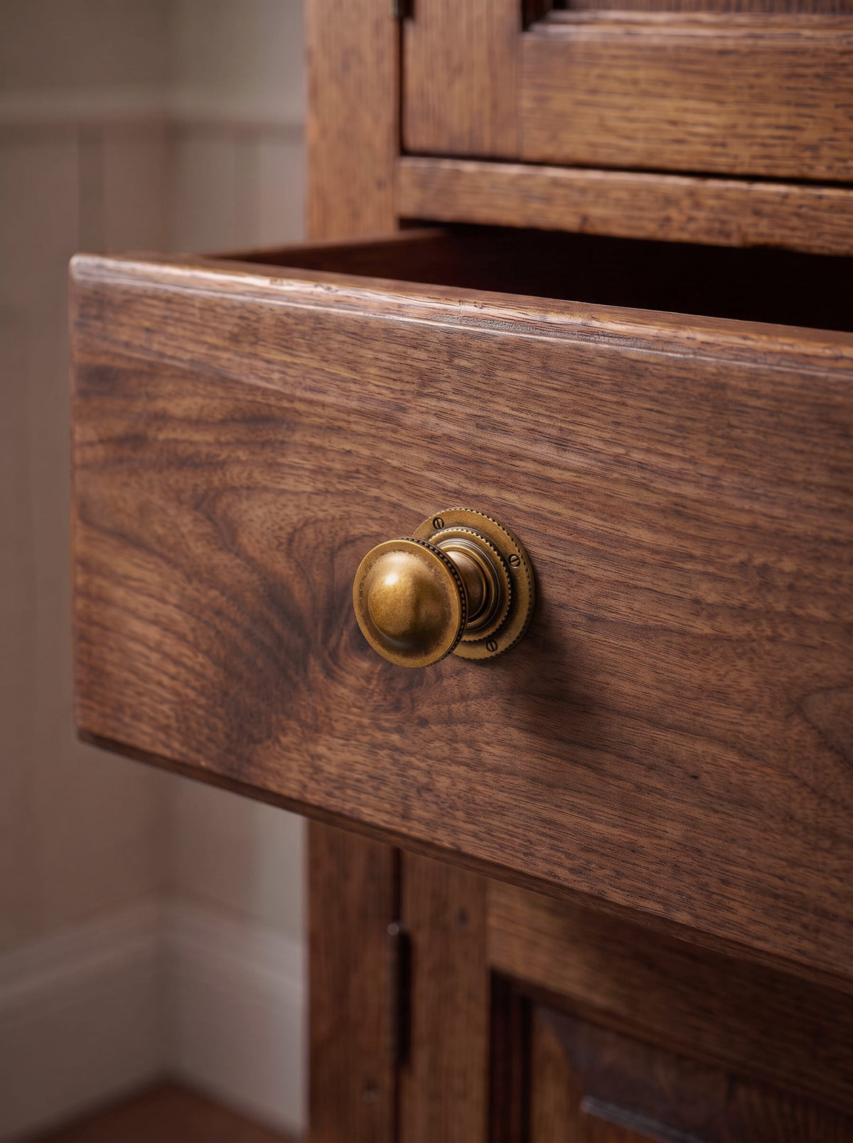 Goo-Ki Classic Antique Brass Cabinet Knobs with Beaded Edge Elegant Dome Drawer Knobs