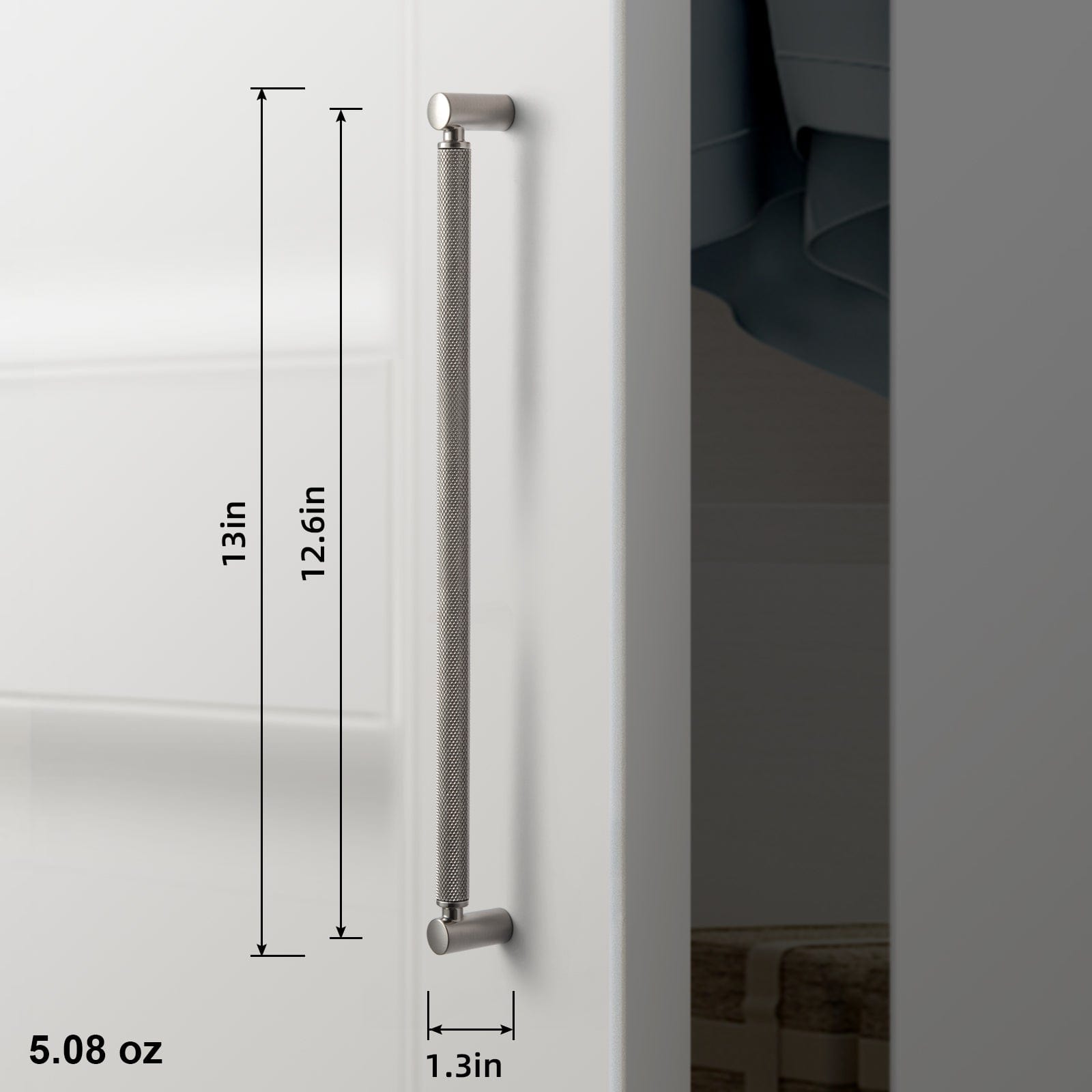 Goo-Ki Classic Bar-shaped Knurled Aluminium Drawer Pull Durable & Stylish Hardware for Furniture