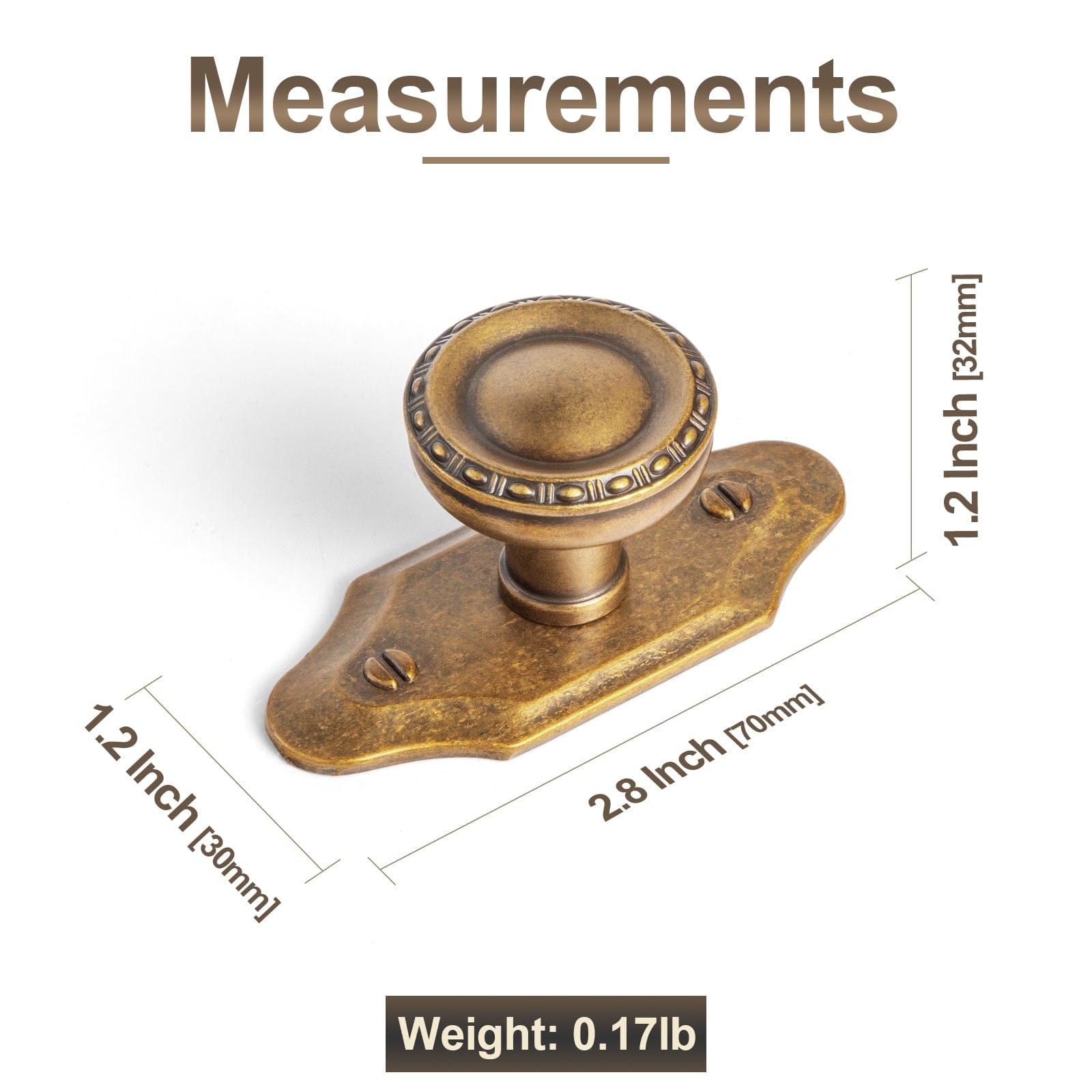 Goo-Ki Classic Round Cabinet Knobs Elegant Decorative Drawer Knobs with Ornate Edging