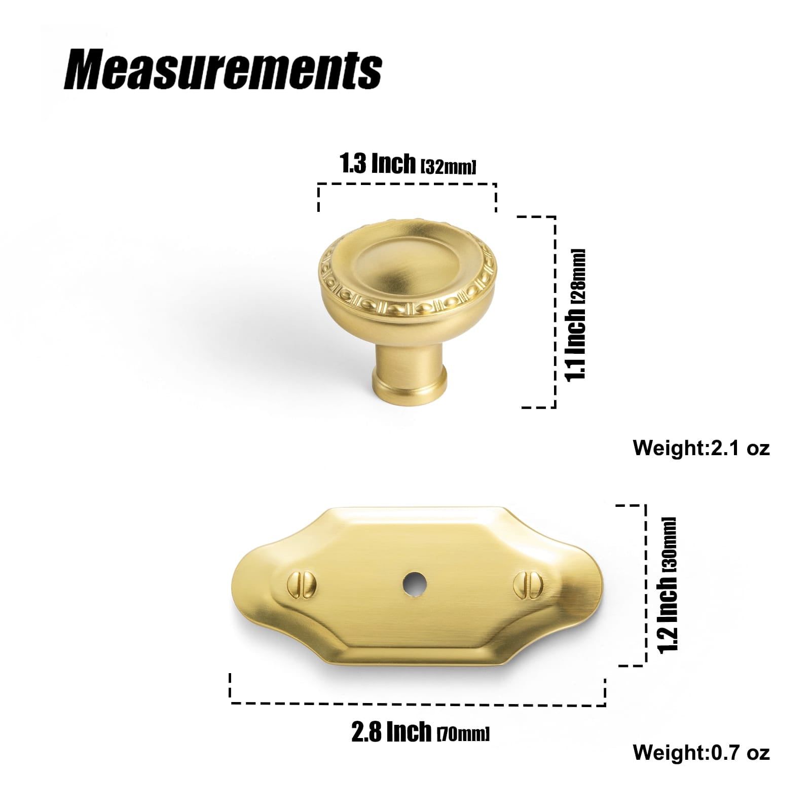 Goo-Ki Classic Round Cabinet Knobs Elegant Decorative Drawer Knobs with Ornate Edging