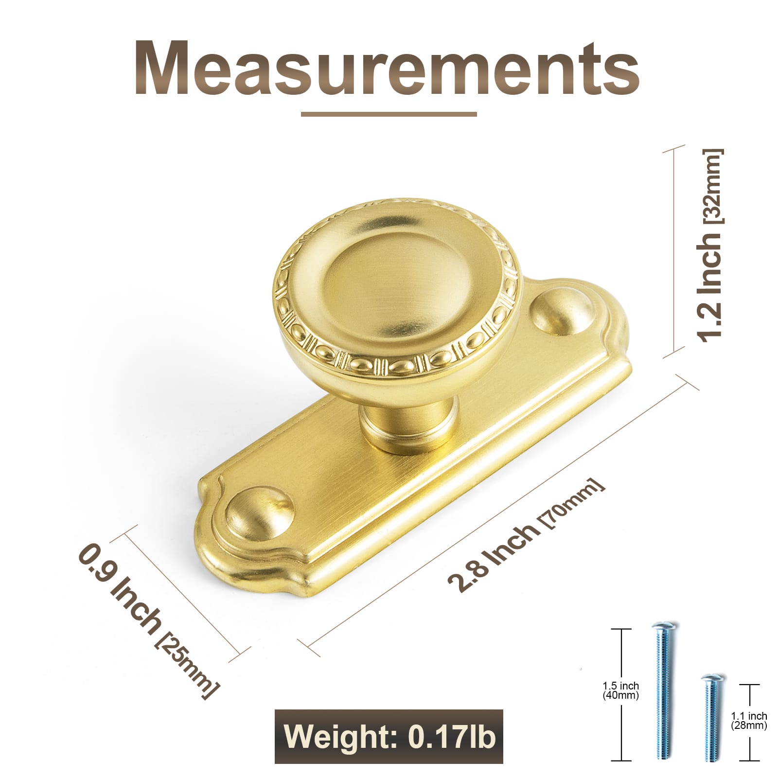 Goo-Ki Classic Round Cabinet Knobs Elegant Decorative Drawer Knobs with Ornate Edging