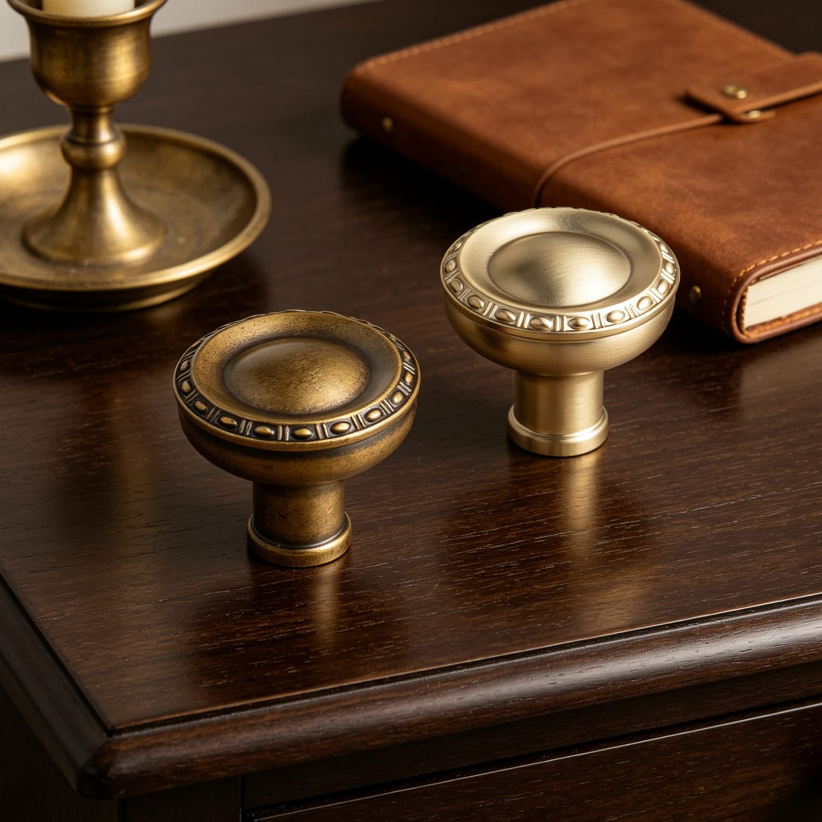 Goo-Ki Classic Round Cabinet Knobs Elegant Decorative Drawer Knobs with Ornate Edging