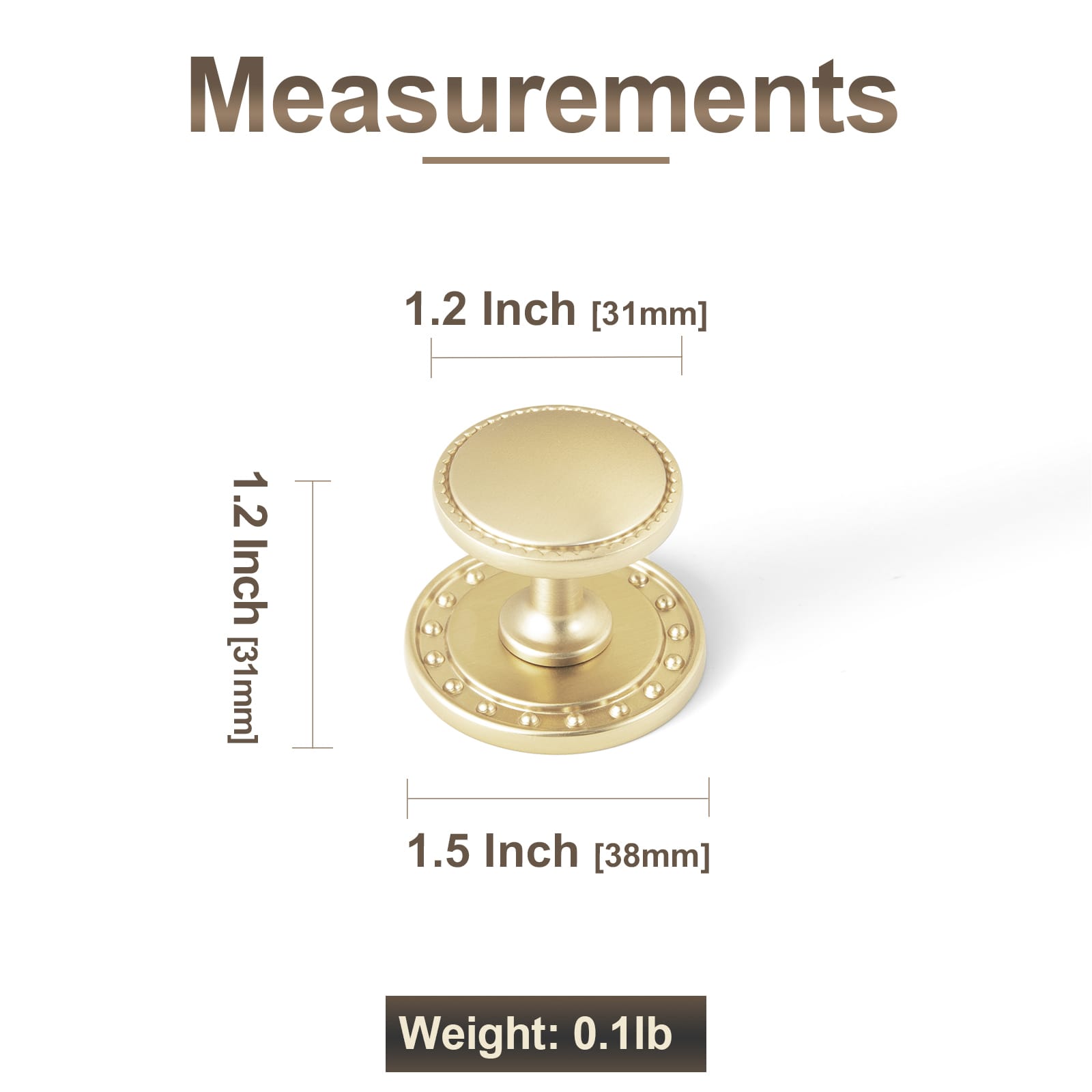 Goo-Ki Classic Round Design Cabinet Knobs with Toothed Rim for Kitchen Drawers