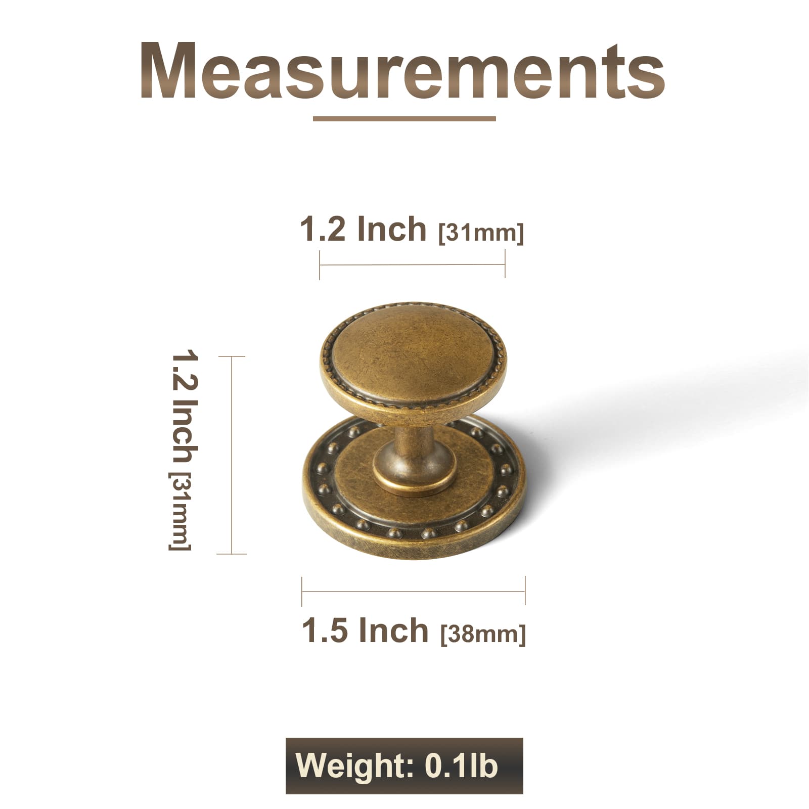 Goo-Ki Classic Round Design Cabinet Knobs with Toothed Rim for Kitchen Drawers