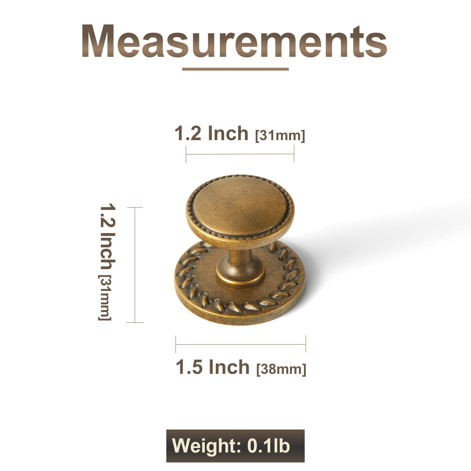 Goo-Ki Classic Round Design Cabinet Knobs with Toothed Rim for Kitchen Drawers