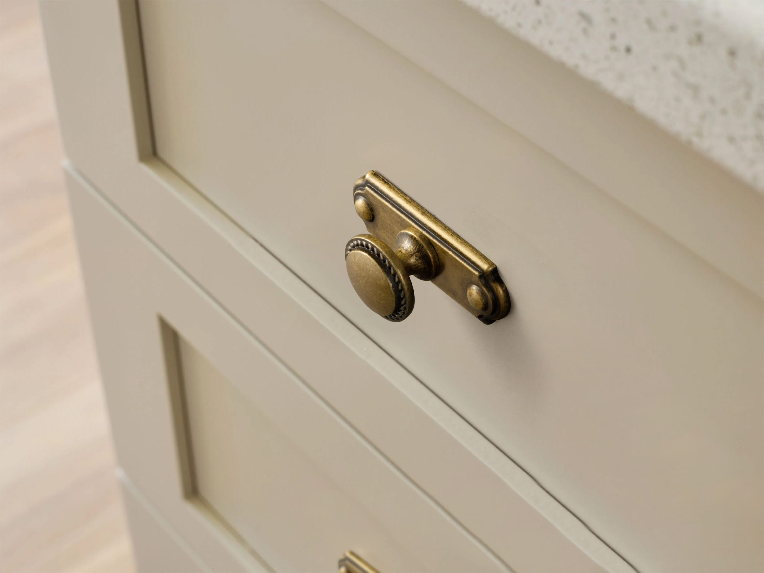 Goo-Ki Classic Round Design Cabinet Knobs with Wheatear Border for Kitchen Drawers