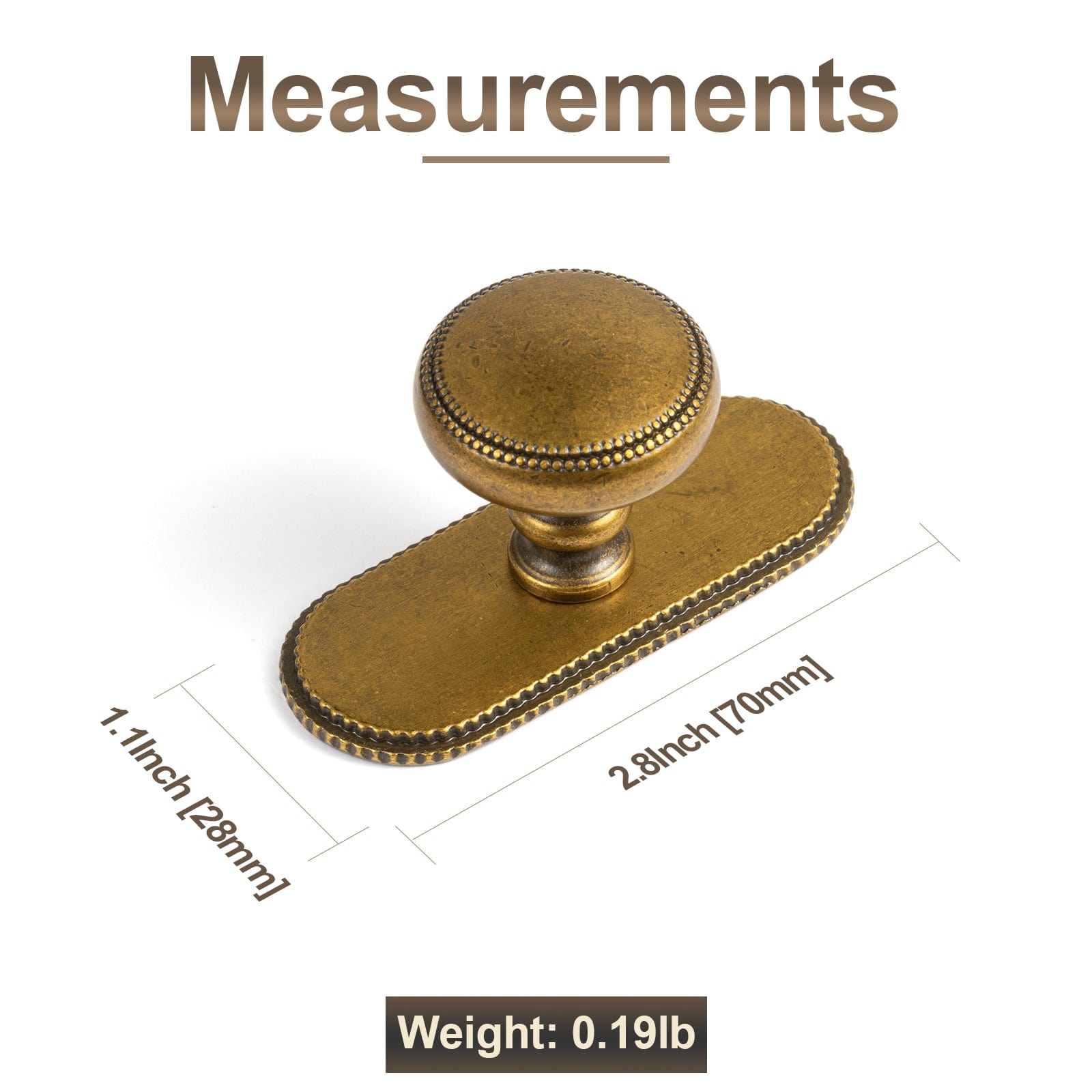 Goo-Ki Classic Zinc Alloy Cabinet Knobs with Beaded Edge Vintage Style Drawer Hardware