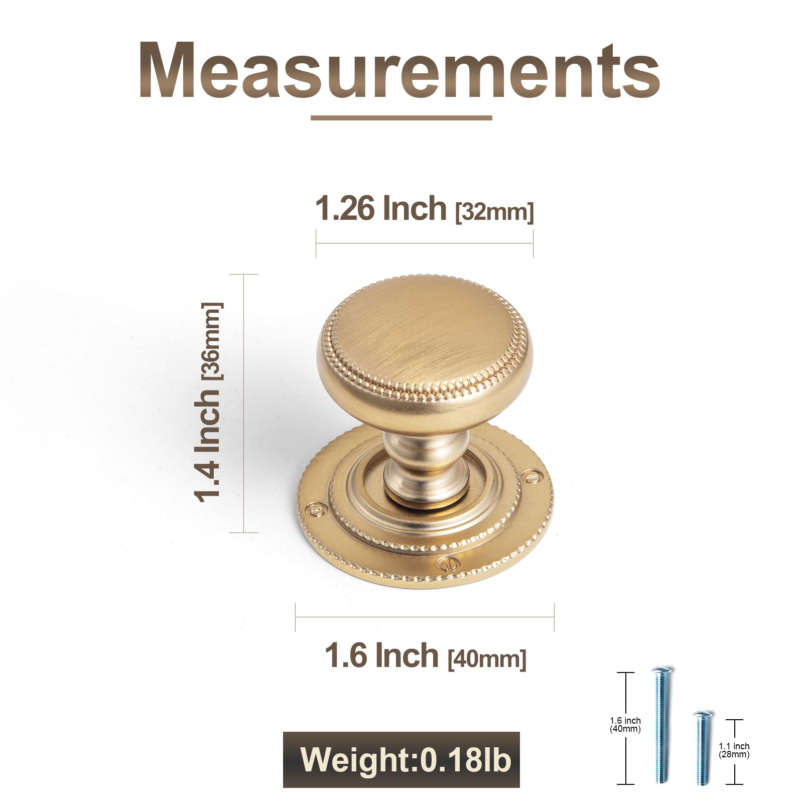 Goo-Ki Classic Zinc Alloy Cabinet Knobs with Beaded Edge Vintage Style Drawer Hardware