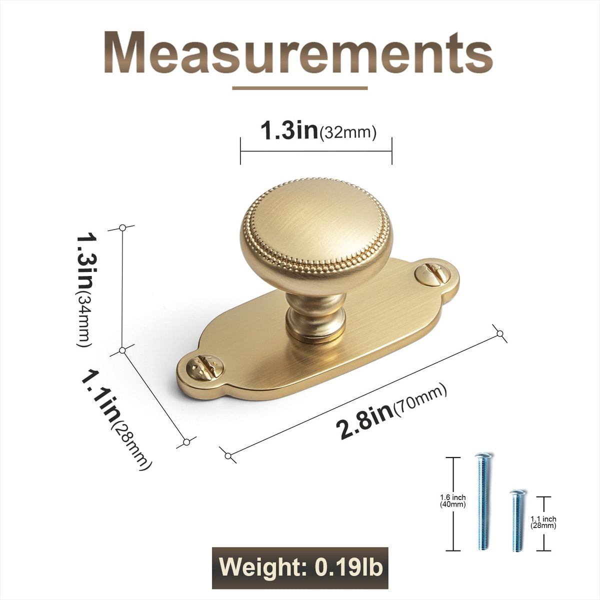 Goo-Ki Classic Zinc Alloy Cabinet Knobs with Beaded Edge Vintage Style Drawer Hardware