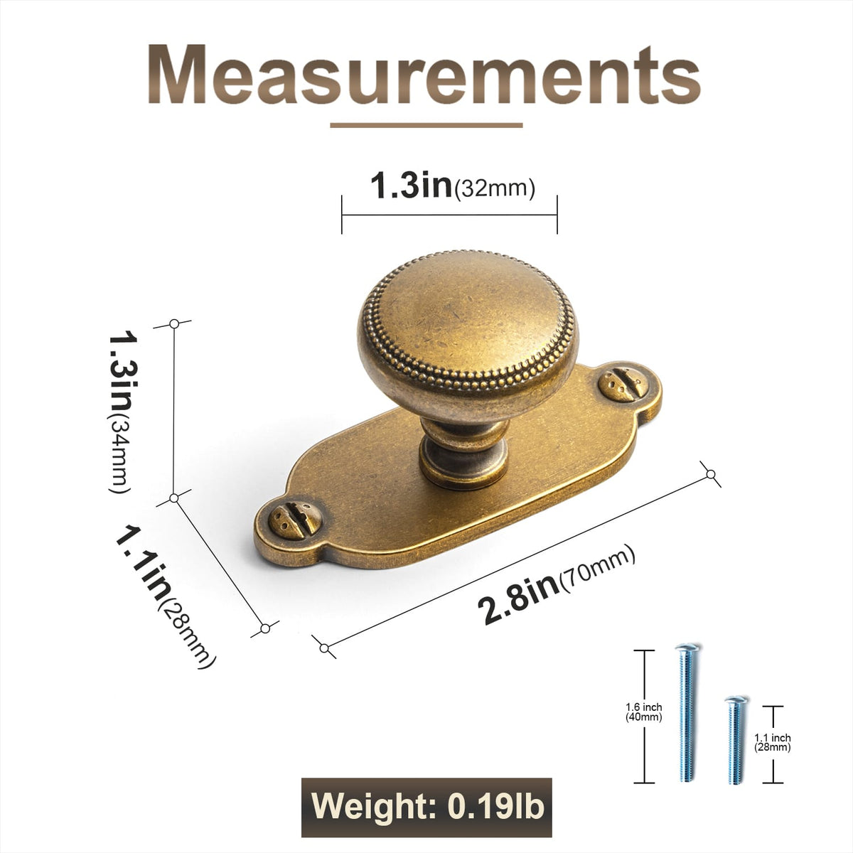Goo-Ki Classic Zinc Alloy Cabinet Knobs with Beaded Edge Vintage Style Drawer Hardware