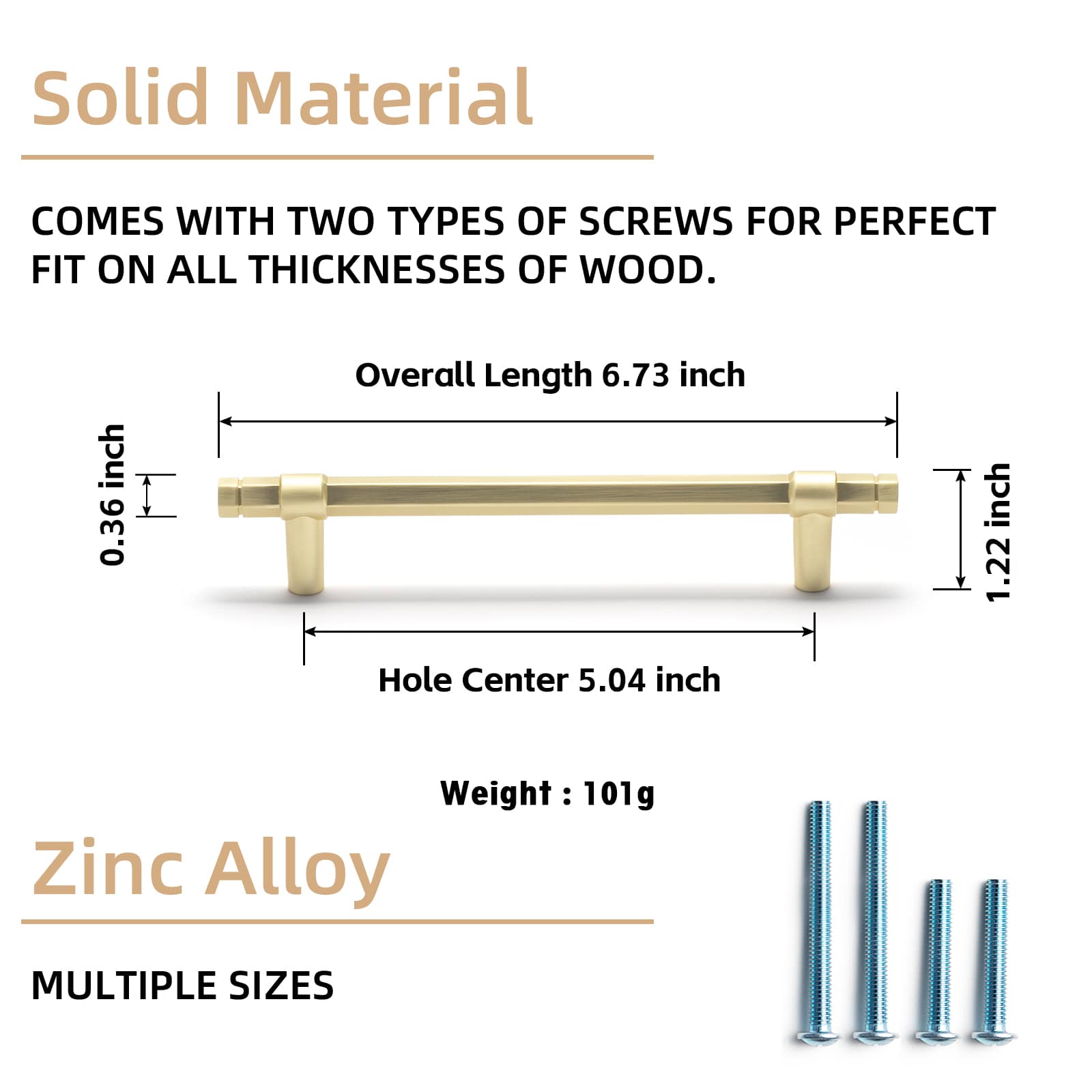 Goo-Ki 【Clearance Sale!】Hexagonal Cabinet Handles Solid Zinc Alloy Drawer Hardware Finger Pull