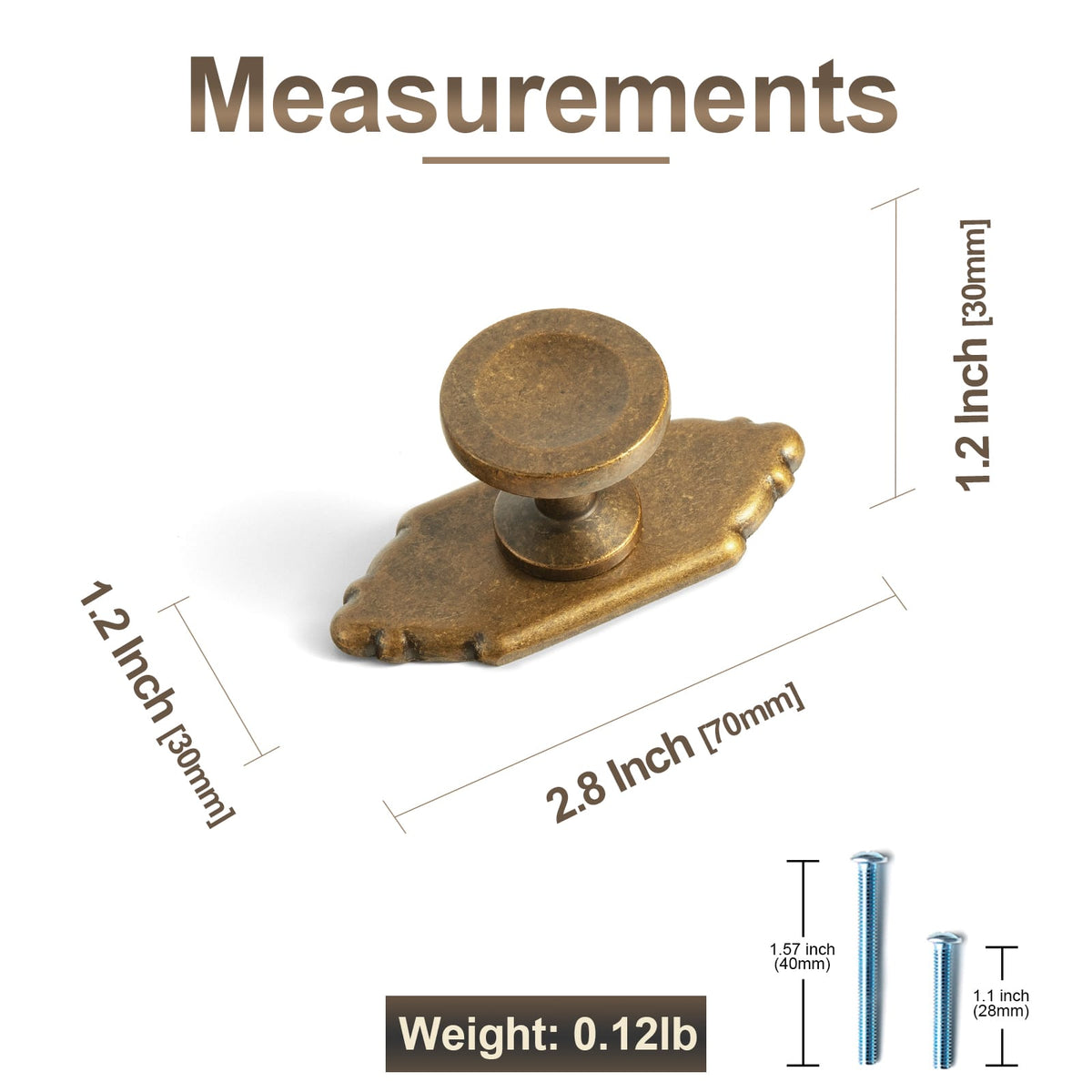 Goo-Ki Concave Dish Shaped Zinc Alloy Cabinet Knobs, Retro Bowl Round Drawer Knob for Stylish Furniture