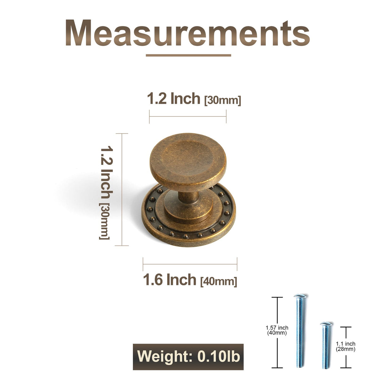 Goo-Ki Concave Dish Shaped Zinc Alloy Cabinet Knobs, Retro Bowl Round Drawer Knob for Stylish Furniture