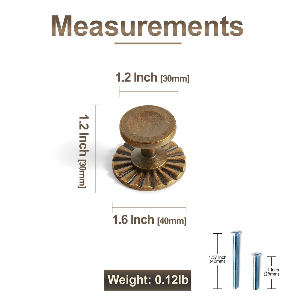 Goo-Ki Concave Dish Shaped Zinc Alloy Cabinet Knobs, Retro Bowl Round Drawer Knob for Stylish Furniture