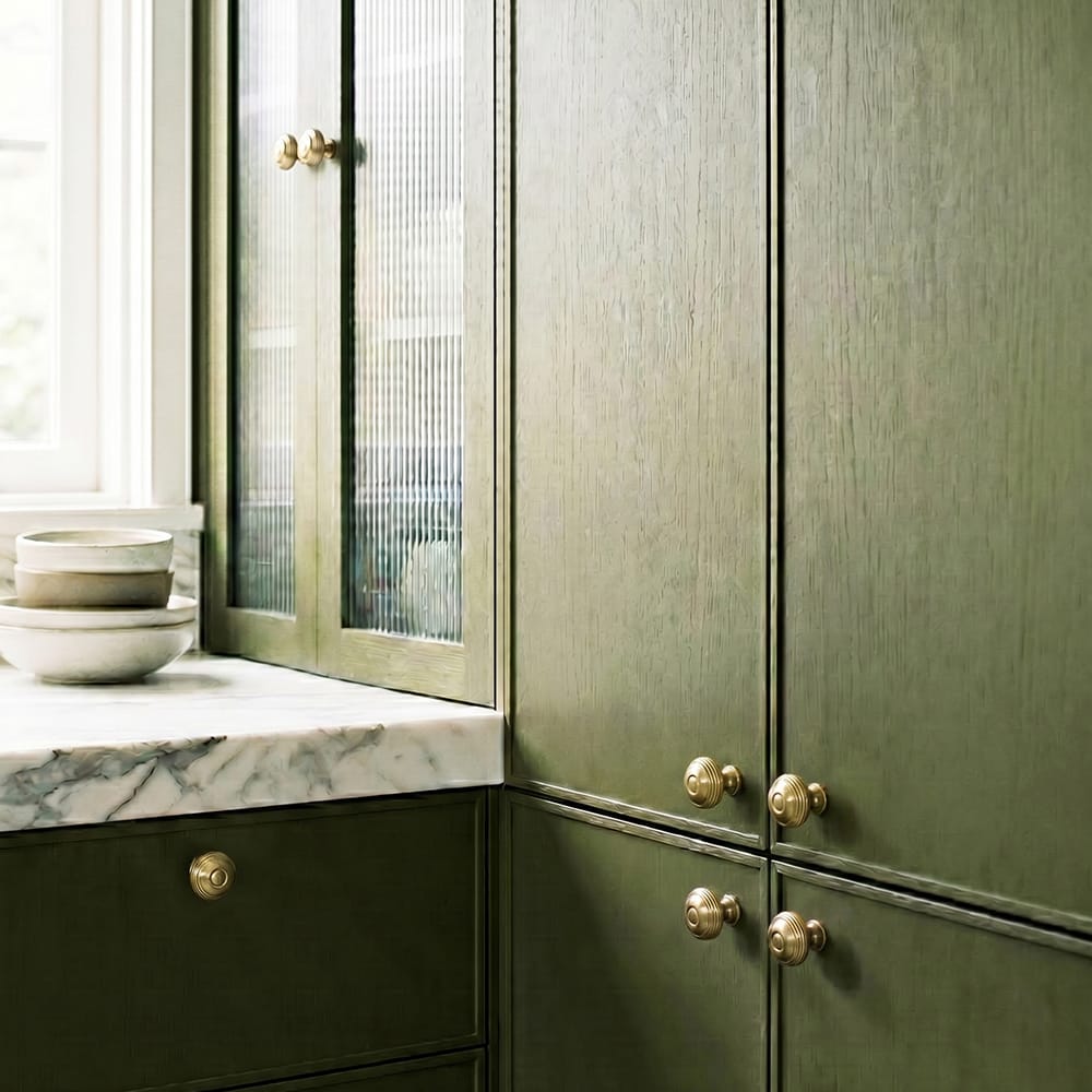 Goo-Ki Concentric Tiered Round Zinc Alloy Cabinet Knobs, Classic Ridged Vintage Drawer Knob for Cabinet, Dresser