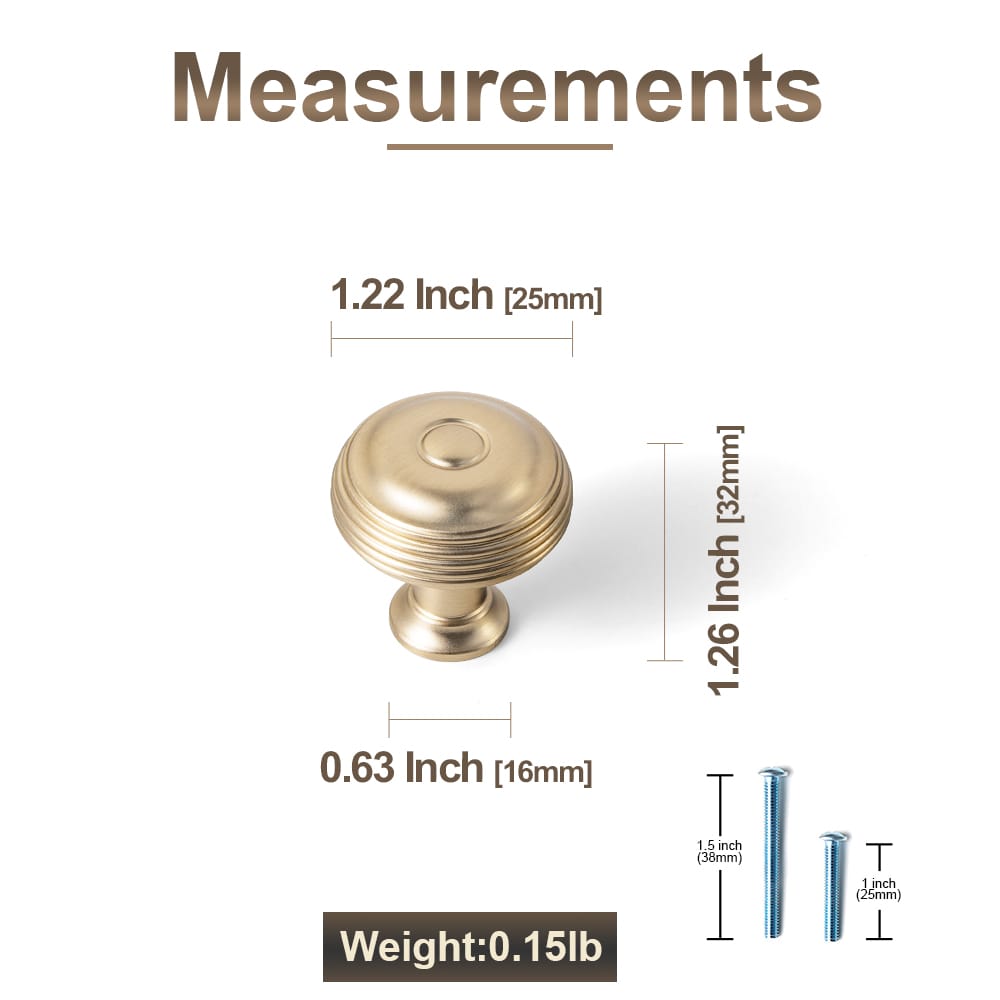 Goo-Ki Concentric Tiered Round Zinc Alloy Cabinet Knobs, Classic Ridged Vintage Drawer Knob for Cabinet, Dresser