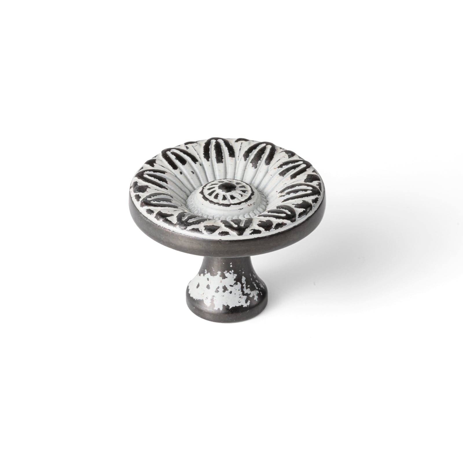 Goo-Ki Cream White-Black Vintage / Knob / 6 Pack Ornate Sunflower Embossed Cabinet Knobs Distressed Multi-Tone Zinc Alloy Furniture Hardware