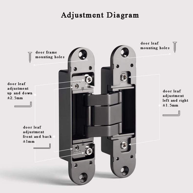 Goo-Ki Cross Three-dimensional Adjustable Folding Door Hinge Concealed Invisible Door Hinge
