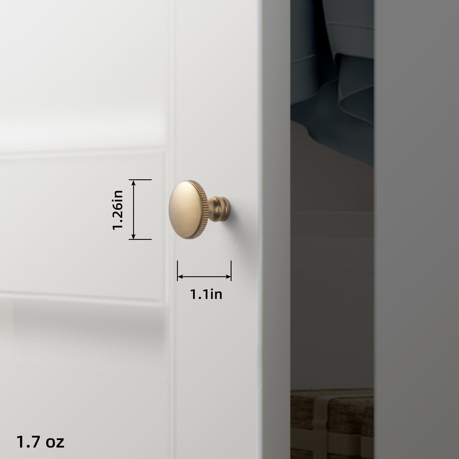 Goo-Ki Decorative Ribbed Round Cabinet Knobs - Zinc Alloy Construction