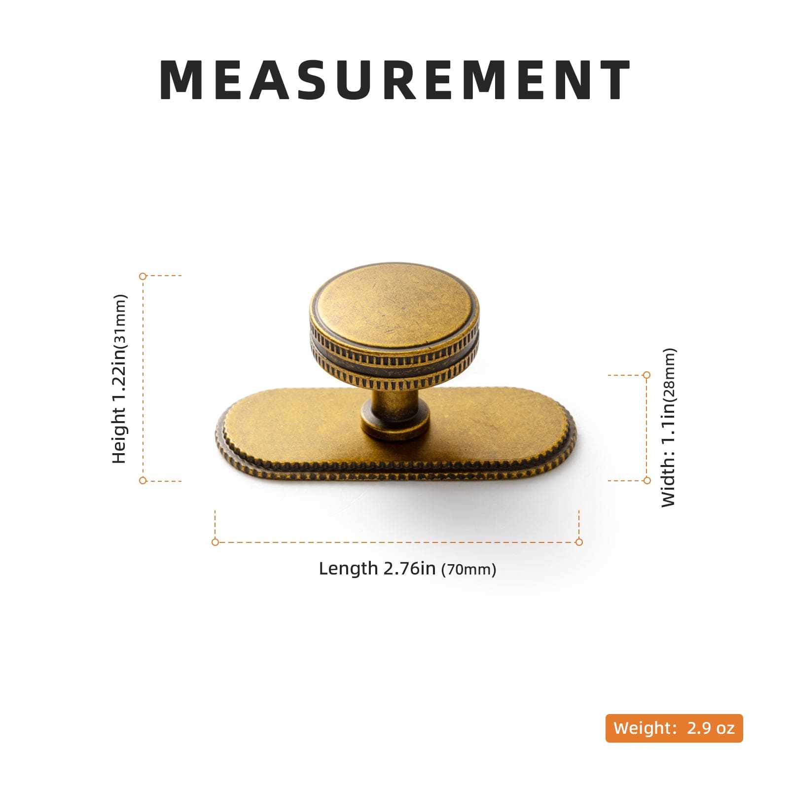 Goo-Ki Distinctive Artistic Engravings Single Hole Round Cabinet Knob Retro Flair Kitchen Hardware