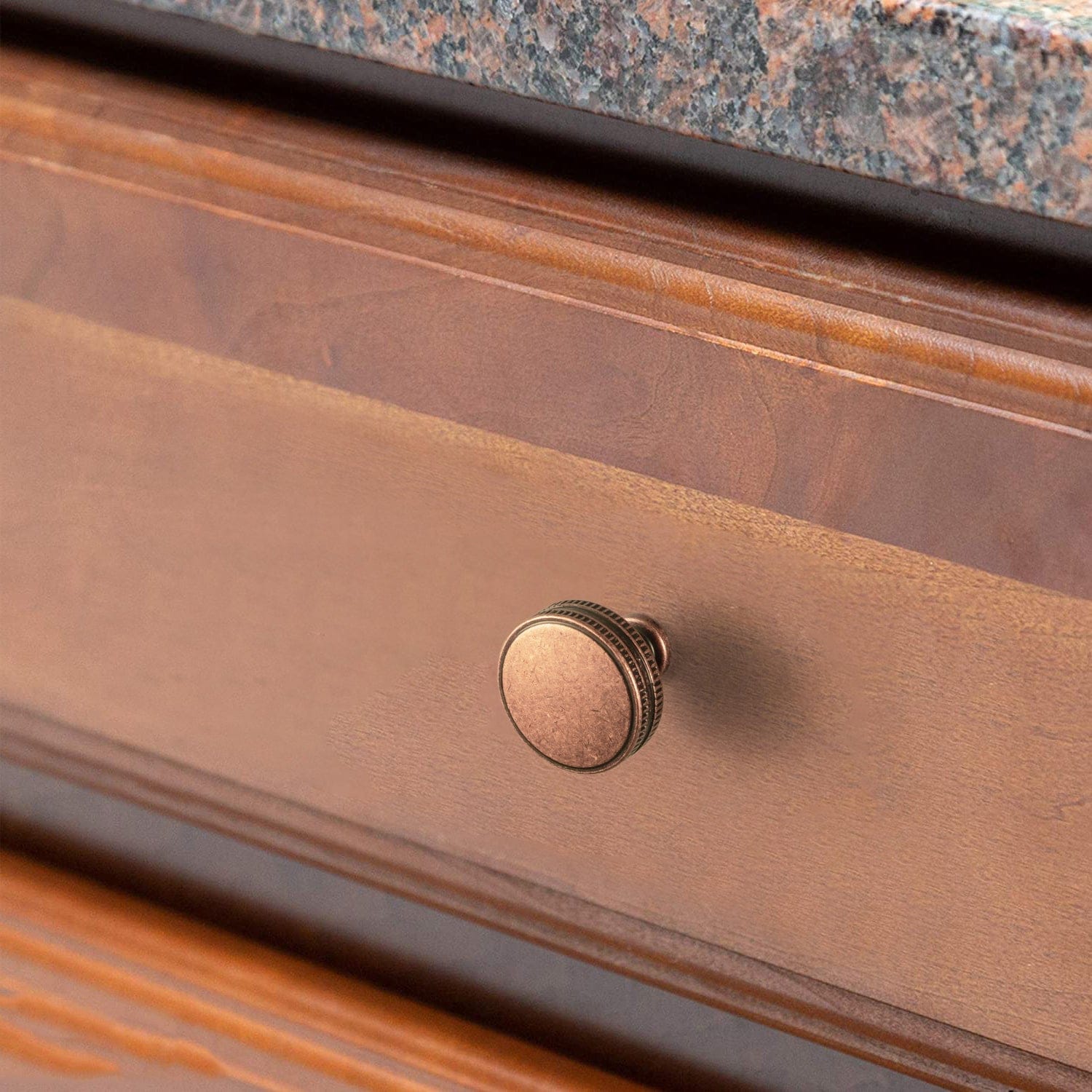 Goo-Ki Distinctive Artistic Engravings Single Hole Round Cabinet Knob Retro Flair Kitchen Hardware