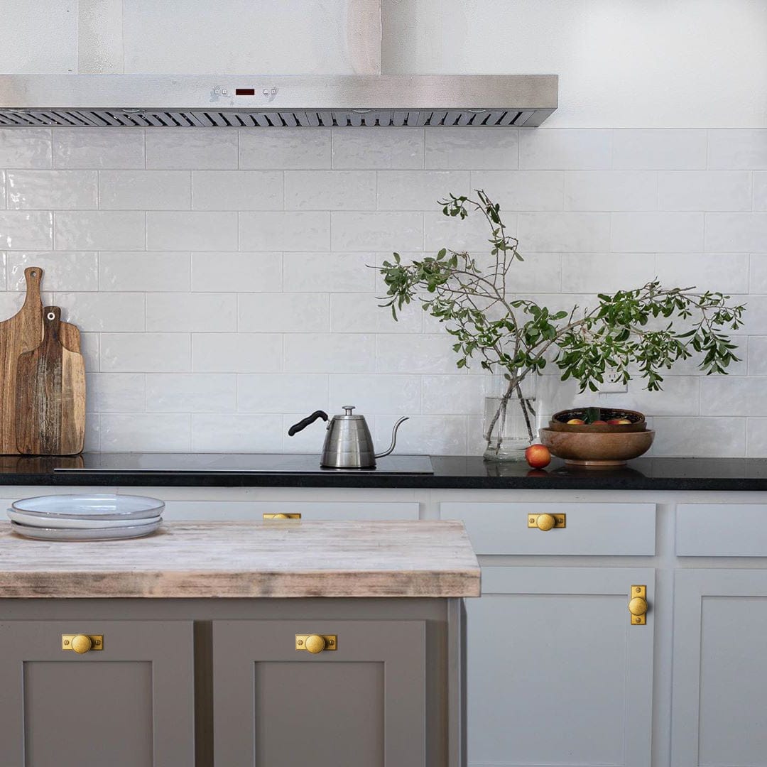 Goo-Ki Distinctive Artistic Engravings Single Hole Round Cabinet Knob Retro Flair Kitchen Hardware