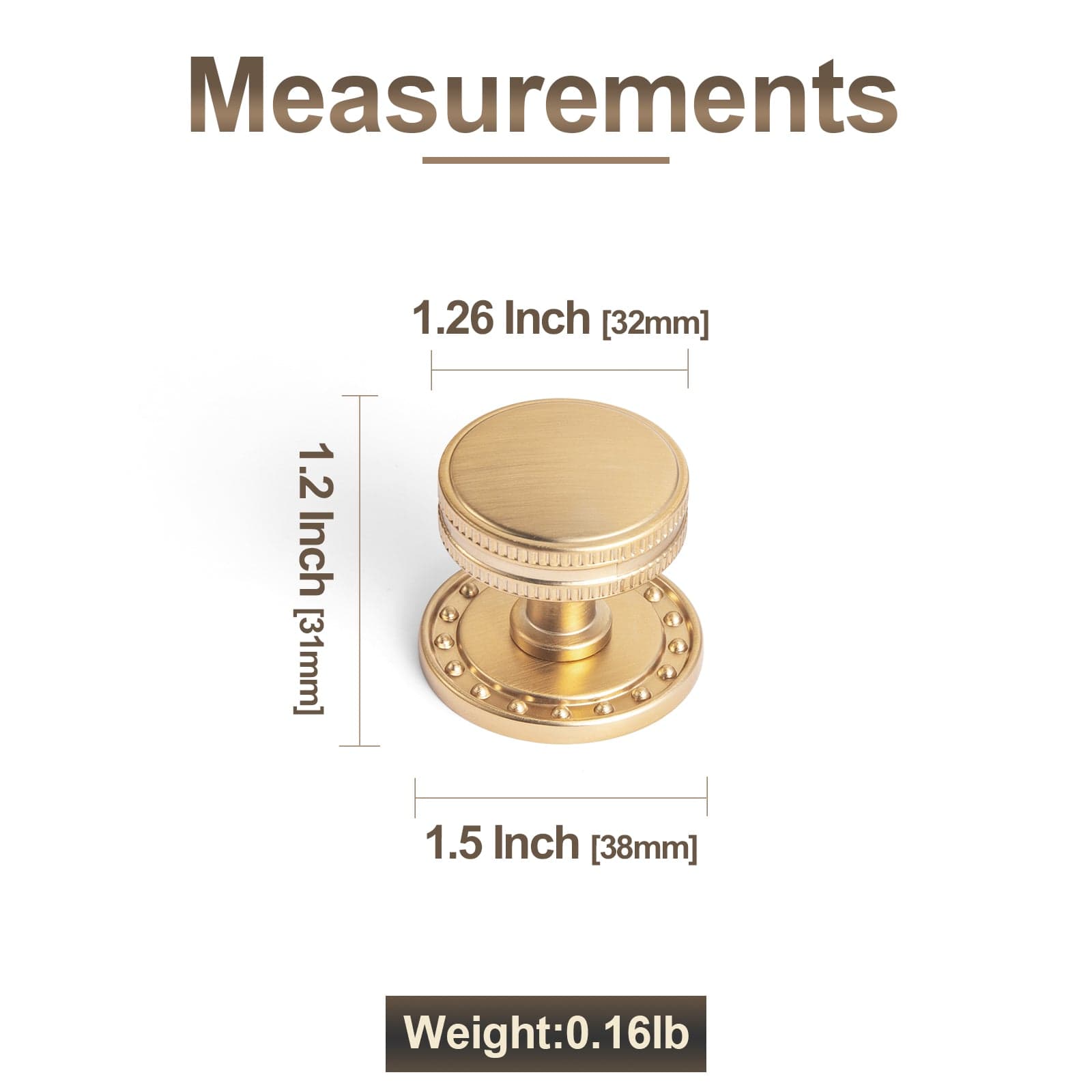 Goo-Ki Distinctive Artistic Engravings Single Hole Round Cabinet Knob Retro Flair Kitchen Hardware