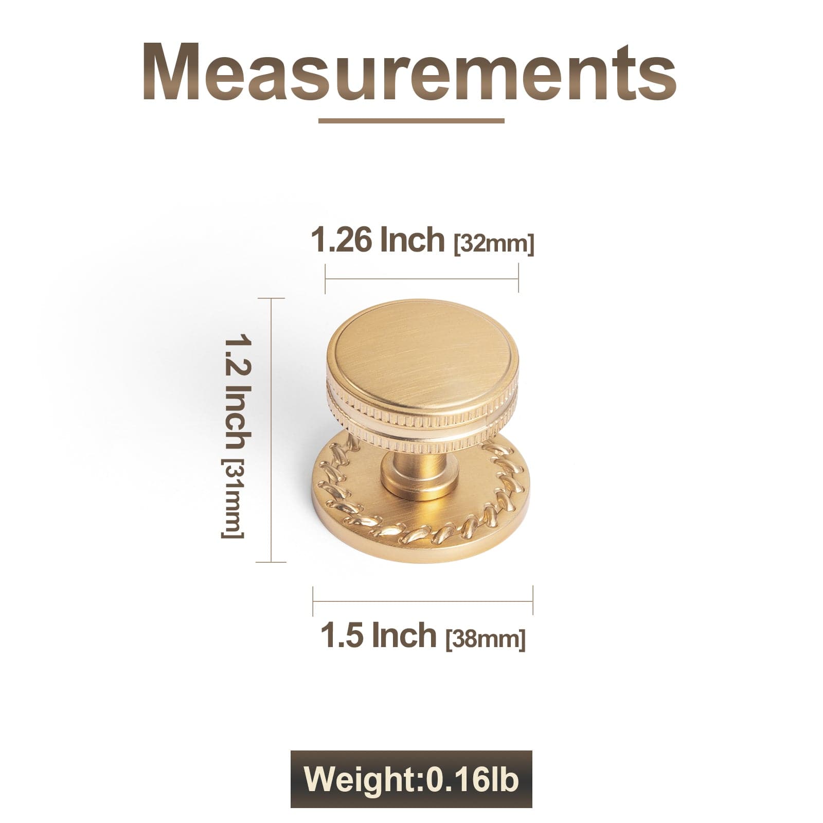 Goo-Ki Distinctive Artistic Engravings Single Hole Round Cabinet Knob Retro Flair Kitchen Hardware