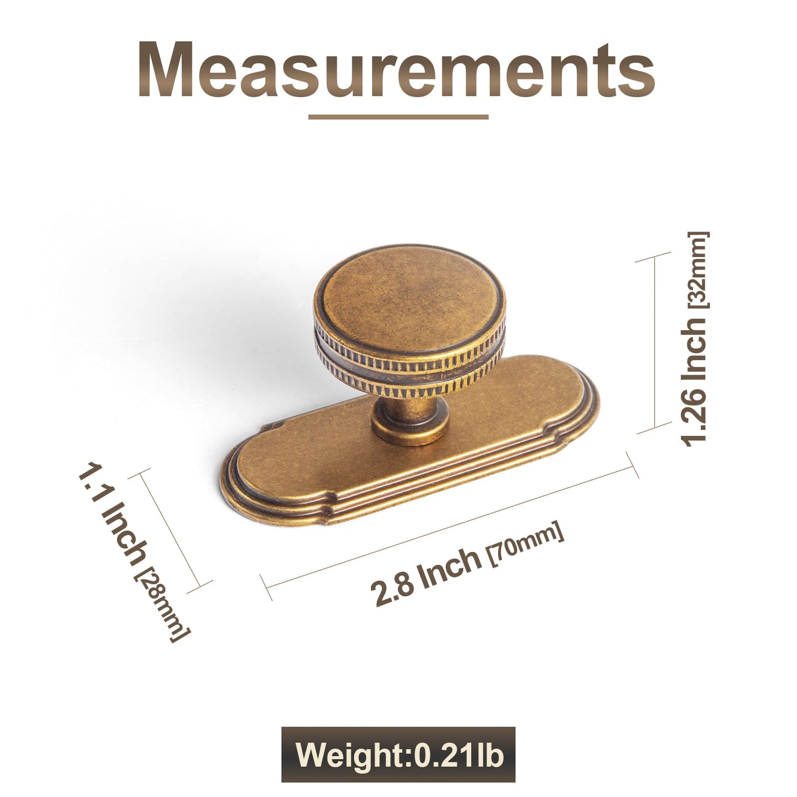 Goo-Ki Distinctive Artistic Engravings Single Hole Round Cabinet Knob Retro Flair Kitchen Hardware