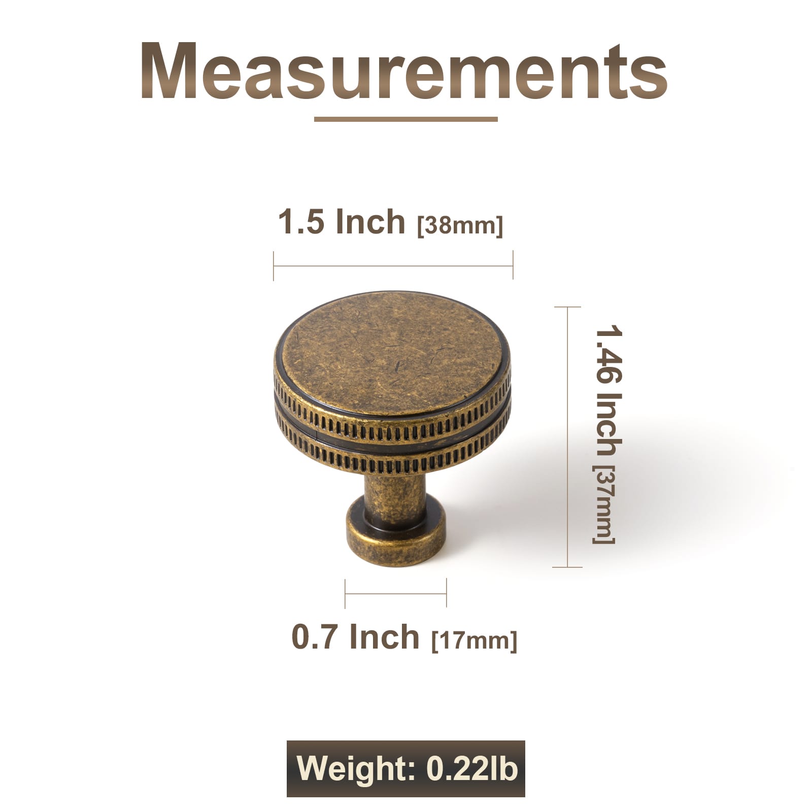 Goo-Ki Distinctive Artistic Engravings Single Hole Round Cabinet Knob Retro Flair Kitchen Hardware